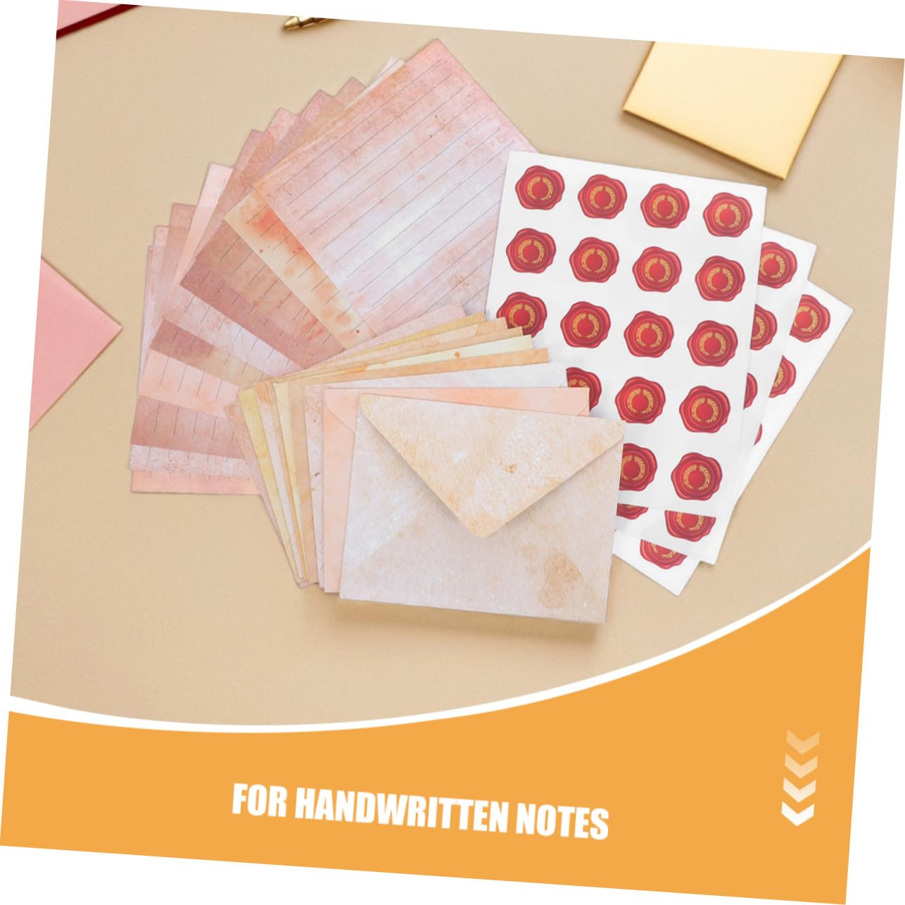 Vintage Briefpapier 100 Satz aus Papier mit Umschlägen und Aufklebern