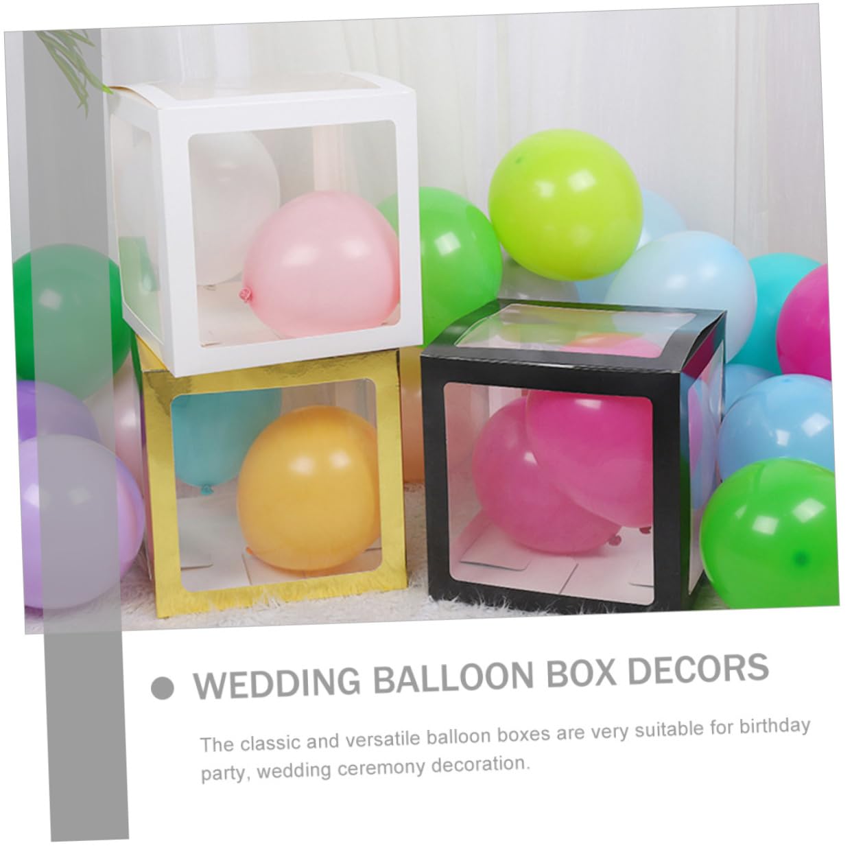 Dekorative Ballonboxen 4 Stück aus Pvc und Hartplatte für Feste