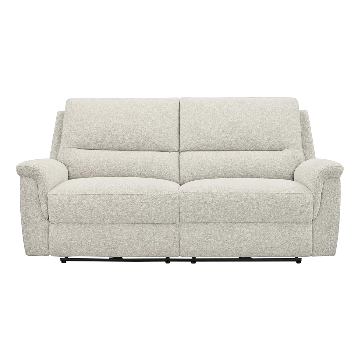 Meubletmoi Divano Relax 3 posti L. 196 cm Doppia Seduta Elettrica Motorizzata in Tessuto Morbido Beige - Atmosfera Moderna e Relax - Leonie