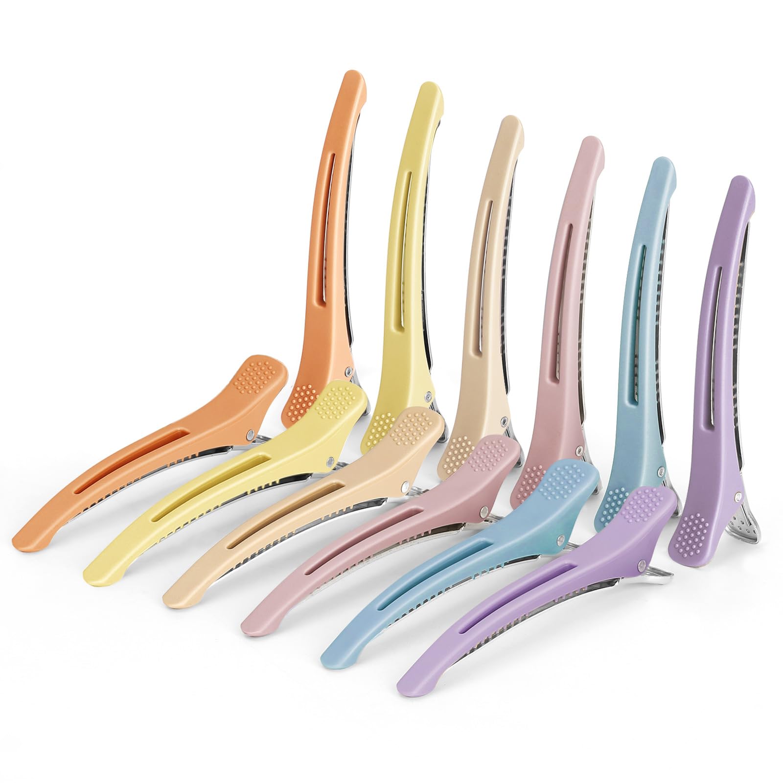 MEDOCA 12 pinzas para el pelo para peinar, pinzas para el pelo sin arrugas para mujer, pinzas antideslizantes con banda de silicona, clips de corte de pelo de salón, multicolor