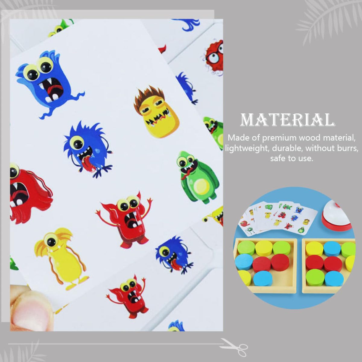 Alasum Juguete de Entrenamiento Lógico de Madera para Niños, sin Esquinas Afiladas ni Rebabas, Ligero Cartas para Juego en Grupo