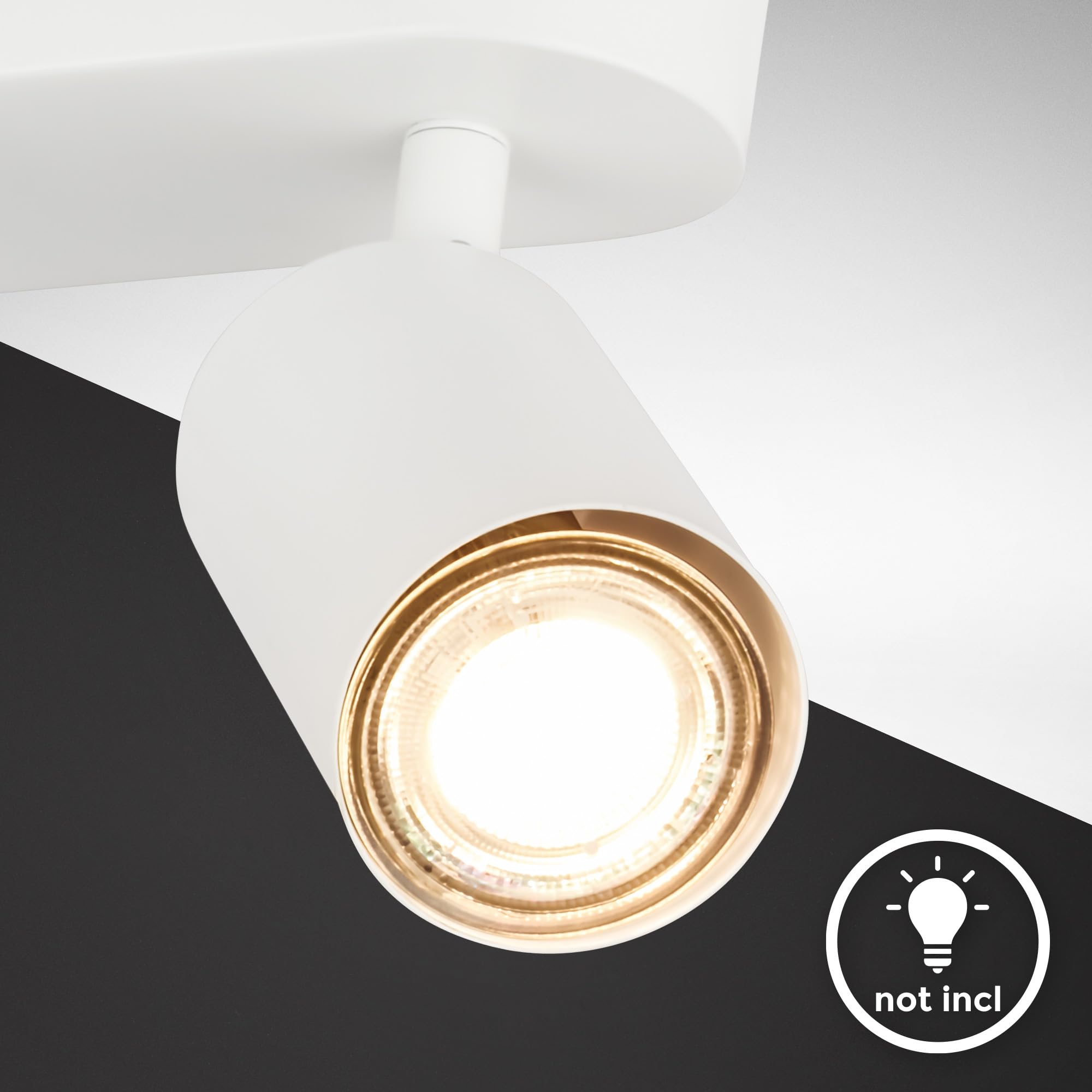 B.K.Licht - Lámpara de techo 3 luces, Metal Blanco, GU10 máx 3x9W, 60x90x390mm, Sin Bombillas, IP20, Iluminación Dirigida, Diseño Moderno Blanco