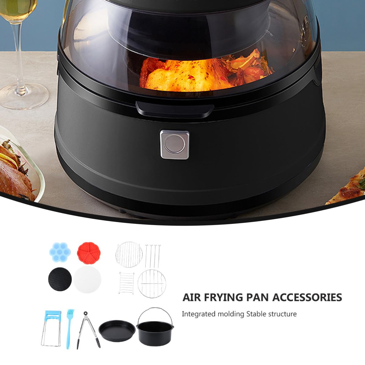 ABOOFAN Accessori per Friggitrice ad Aria, Kit 8 Pollici in Acciaio Inox e Plastica, Pratico, per Cucina di Casa Colore Casuale