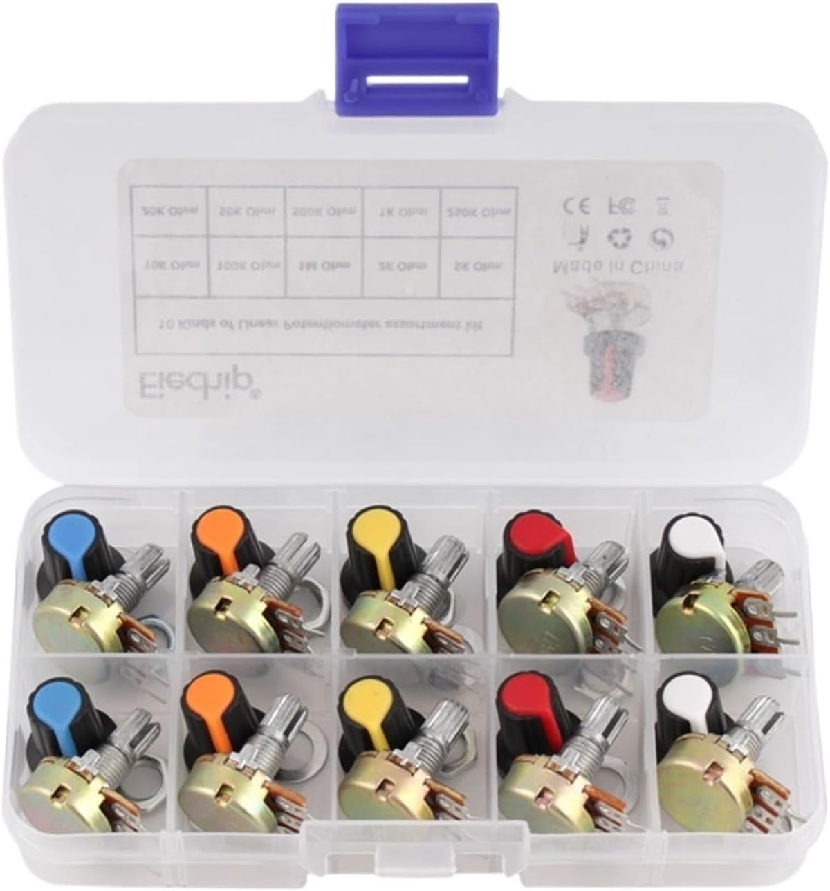 WH148 ポテンショメータキット 1K 2K 5K 10K 20K 50K 100K 250K 500K 1M 15mm リニアテ