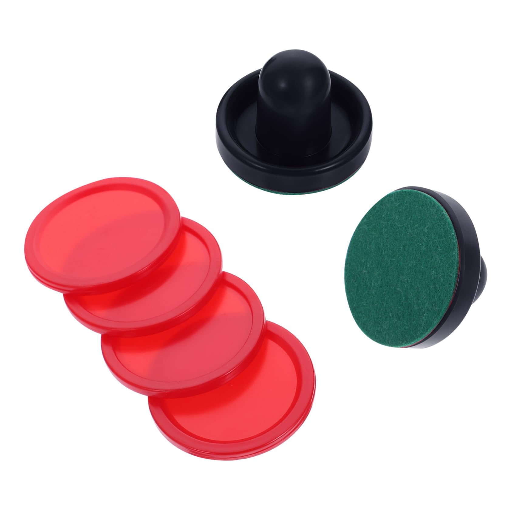 DECHOUS 1Set Air Hockey Pusher Accessories for Game Table Includes Strikers Felt Mats Durable for Family Fun