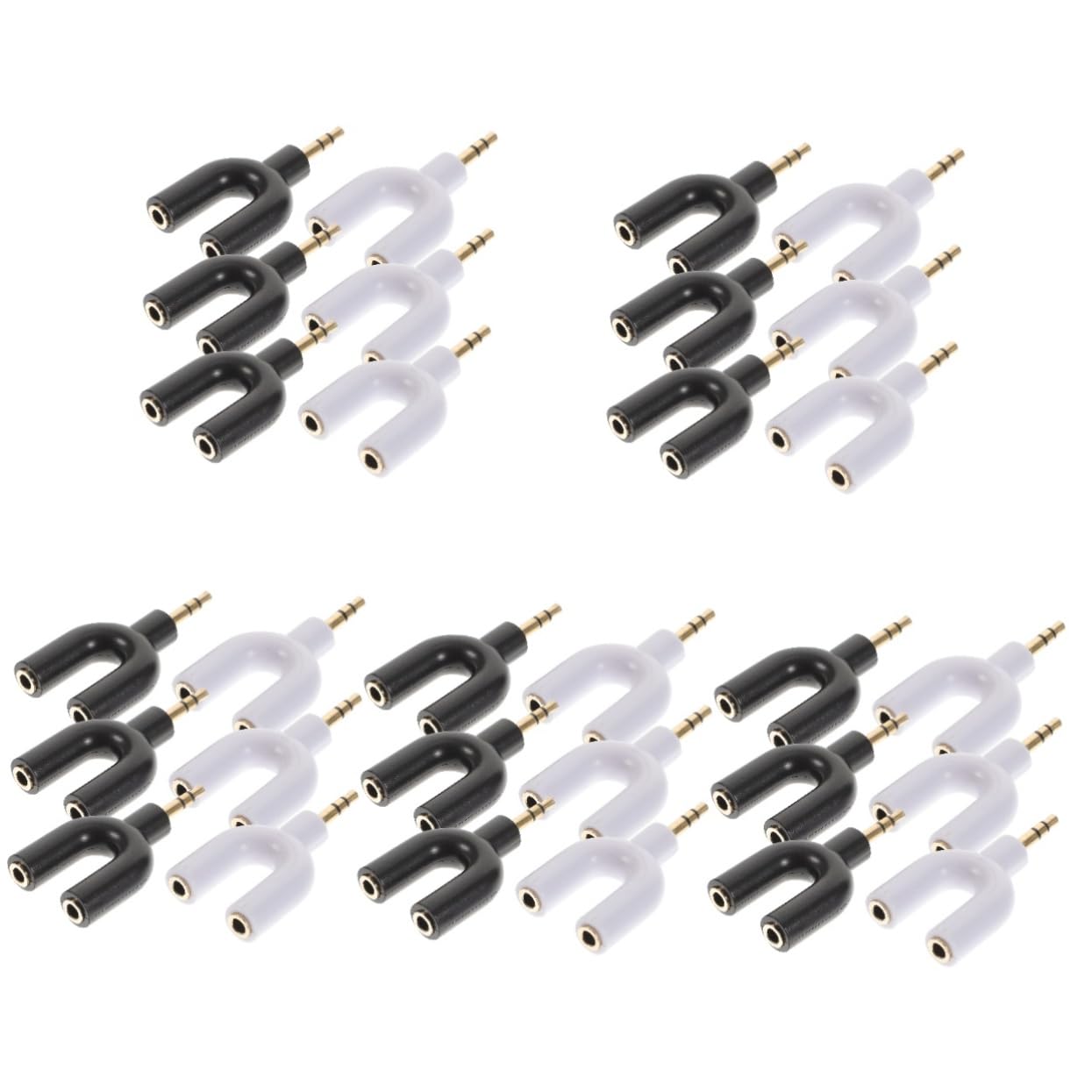 OSALADI 30piezas Adaptador De Auriculares Estéreo u Shape Divisor De Audio Compartir Música y Películas Compatible Laptop y Tablet Incluye