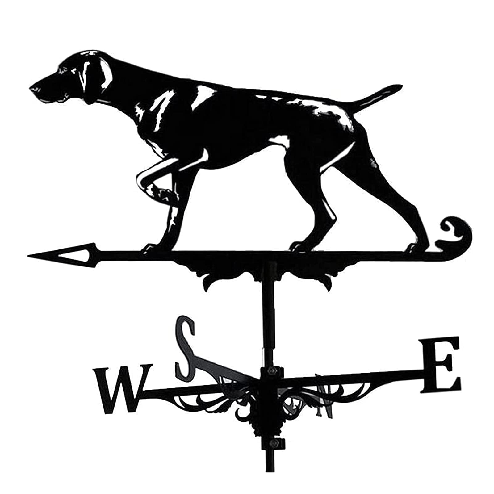 WIQUYBML Weathervane Farmhouse Wind Vane Metal Weather Ornament Direction Indicator for Garden Stake Weathercock/Hound/35 * 50Cm