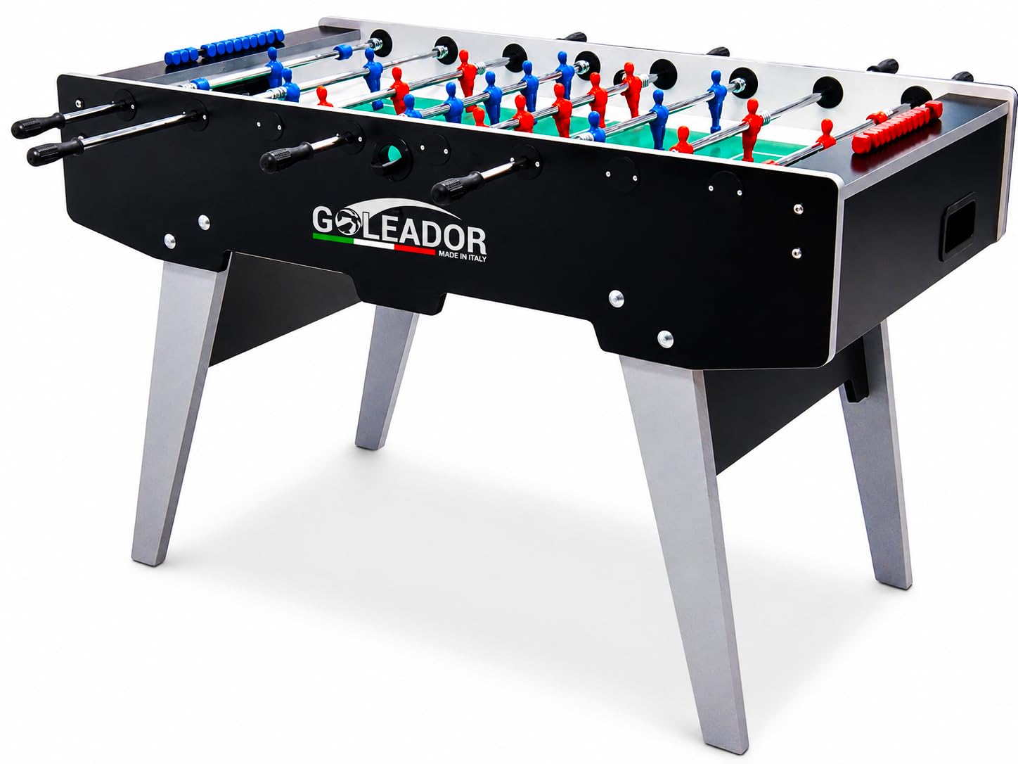 Garlando Goleador [Calcio Balilla Made in Italy] Aste rientranti o Uscenti | Biliardino Calcetto Calcio da Tavolo Professionale, Vetro Temperato Infrangibile, Gambe Pieghevoli, Palline Incluse