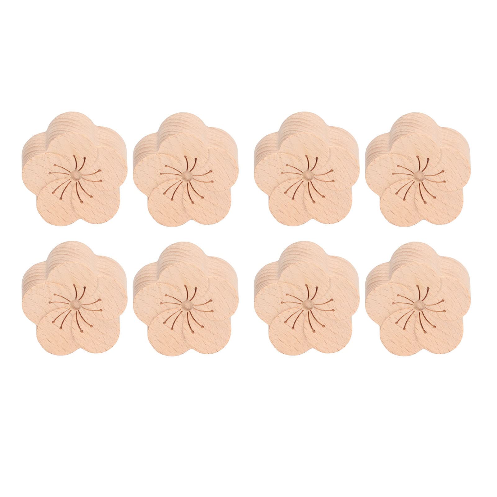 Difusor de aceite esencial con forma de flor de ciruela, difusor de madera de haya natural para coches, oficinas, dormitorios y estudios de yoga con clip compacto
