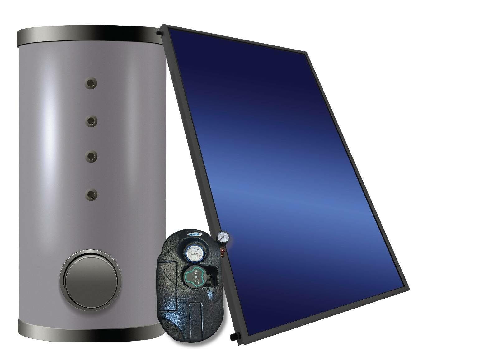 Pannello solare termico 200 lt circolazione forzata da 2.64 mq per Tetto Piano e a Falde
