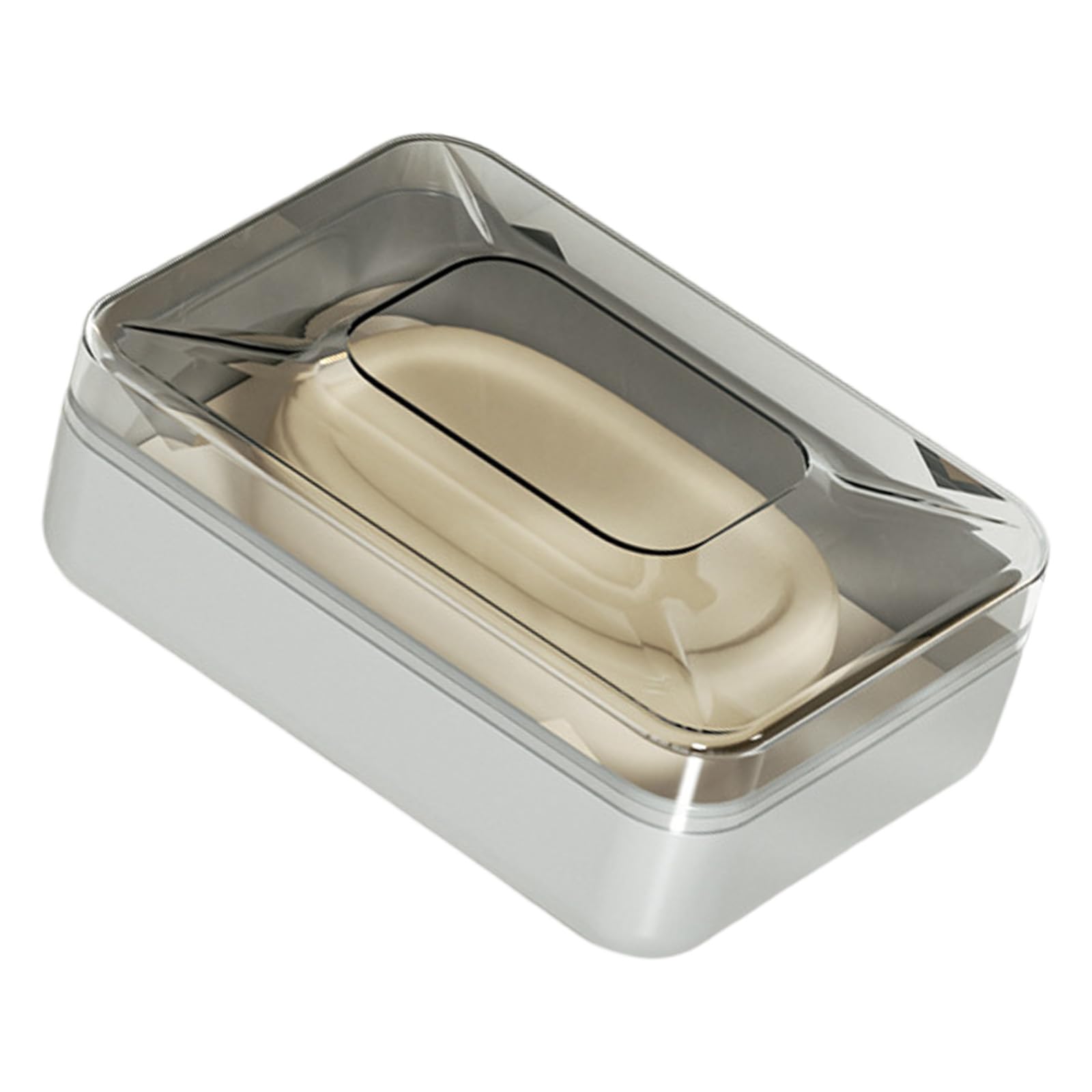 Buxuaaaa Household PET Soap Box Laundry Countertop Soap Drain Box Storage Shelf Holder Bathroom Access Portable