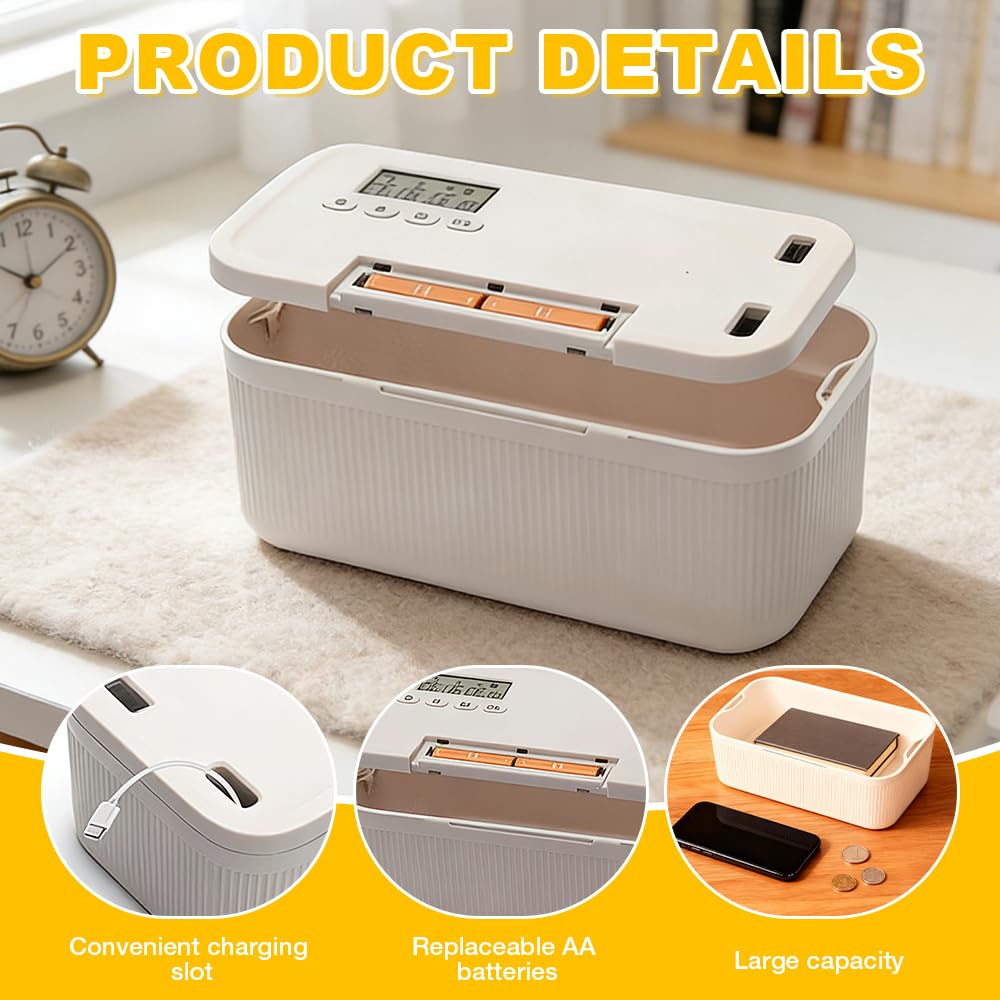 Caja Bloqueo Movil, ADDLIVE Caja Temporizador Movil, Carcel para Moviles para Teléfonos, Snacks, Medicinas y Control de Hábitos, 24 * 13 * 9,6 cm