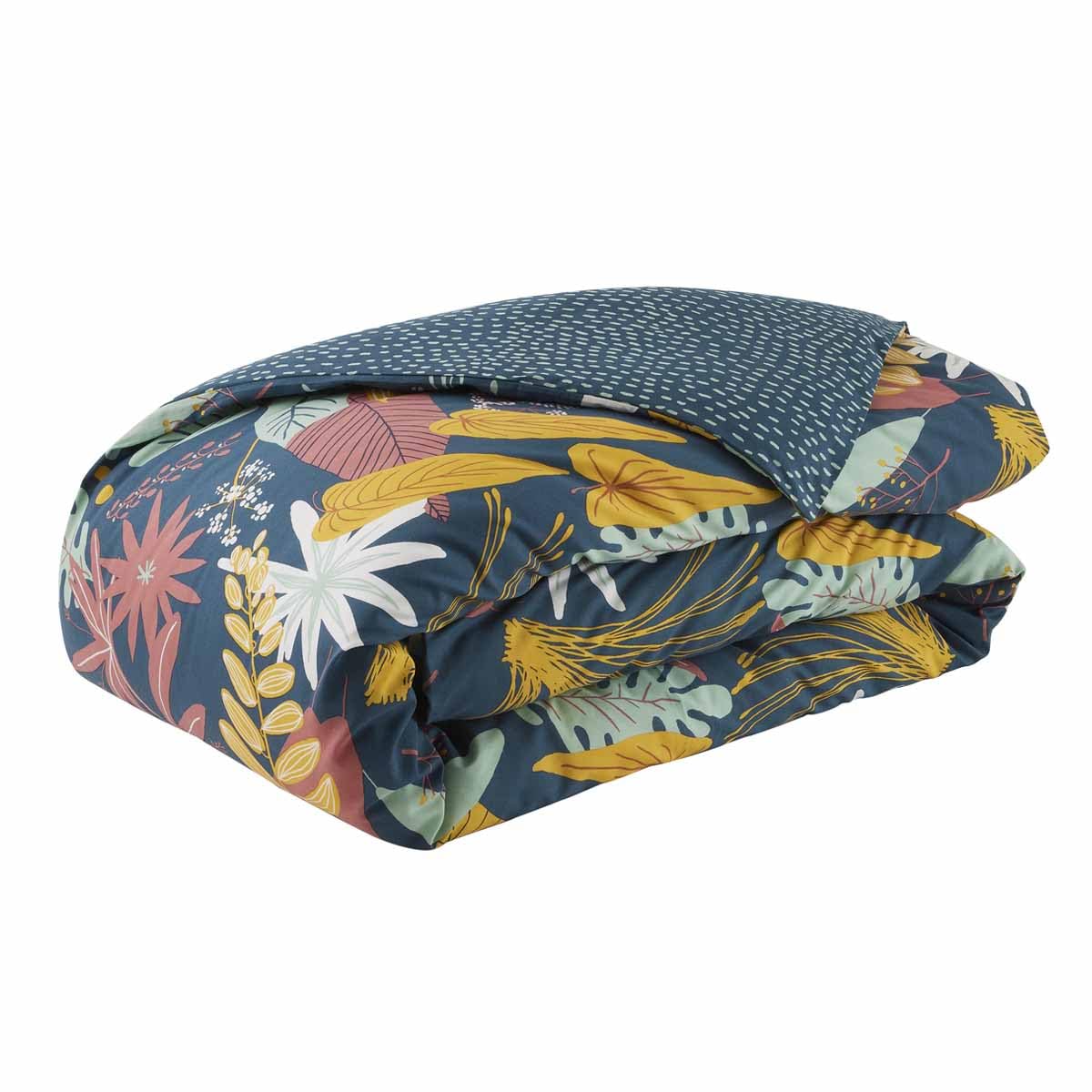 Printed Duvet Cover in Lyocell, Jade, 140 x 200 cm, Origin, Multicolored - Image 2
