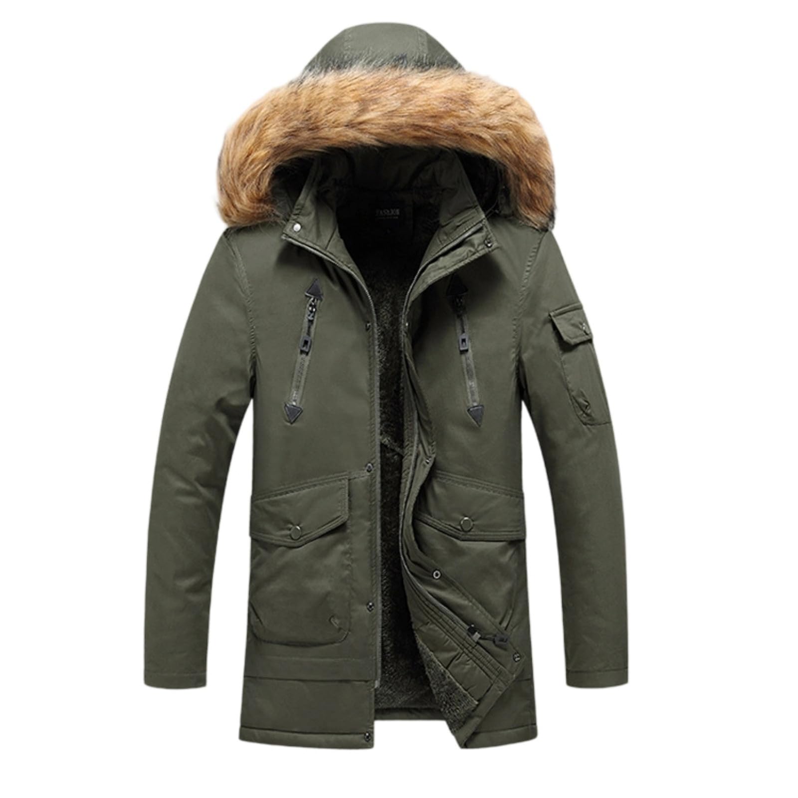 Generisch 2026, vestito estivo da uomo, leggero, per il tempo libero, giacca a vento all'aperto, fodera in pile softshell, cappotto sportivo con per escursioni, viaggi, uso quotidiano (verde, XXL)