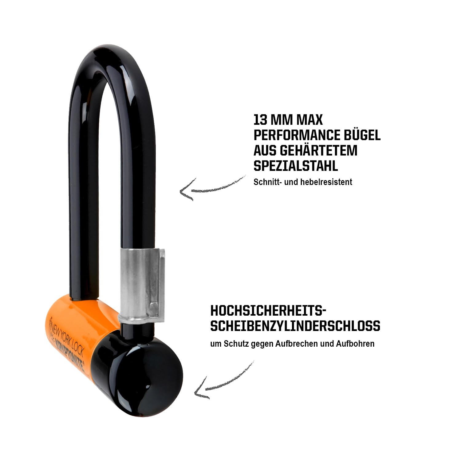 Kryptonite Evolution Mini-5 Bügelschloss - Sicherheitsgrad 7/10, Robustes Anti-Diebstahl Fahrradschloss mit Transporthalterung, und 3 Schlüsseln