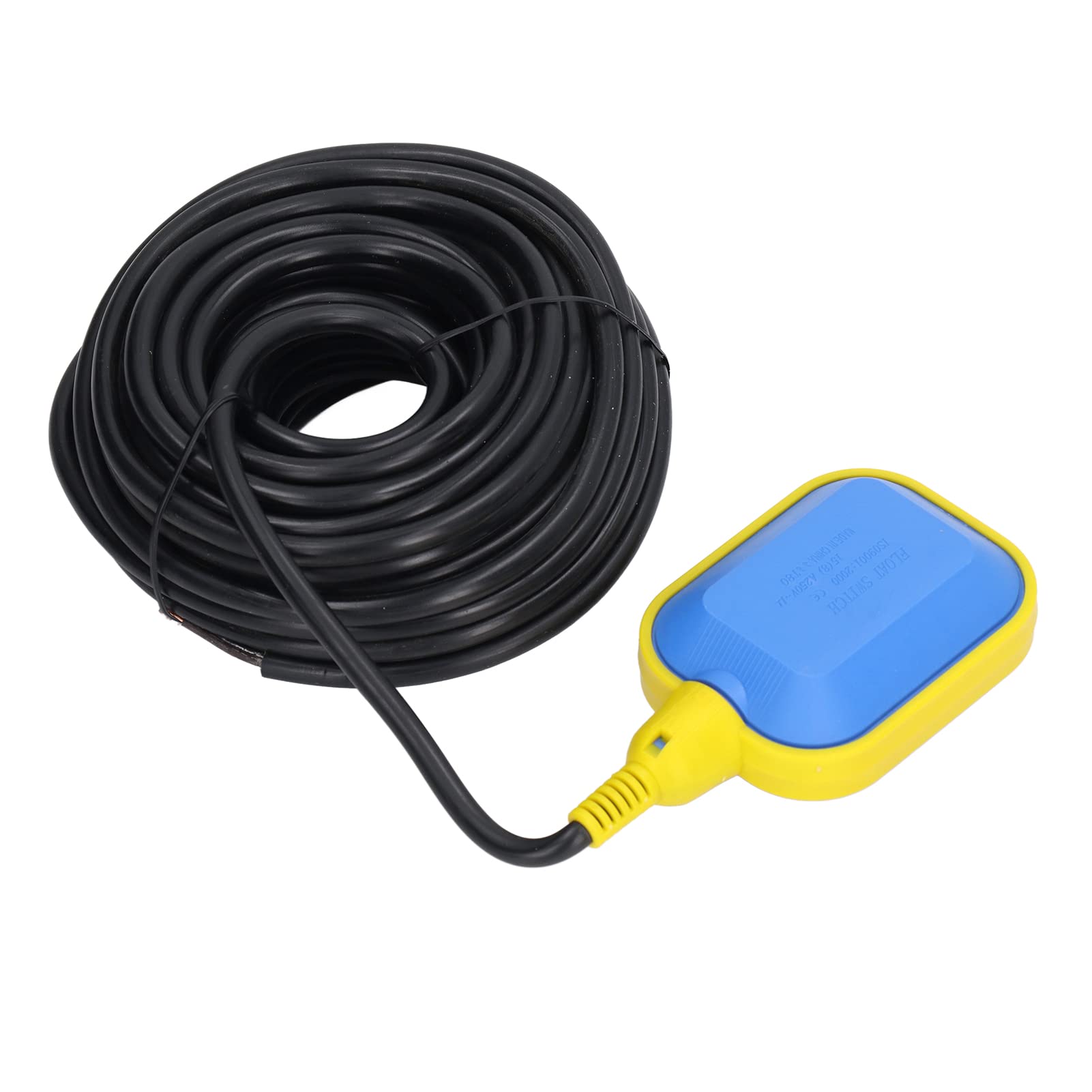 Interruptor de Flotador de Cable de 15 M/49 Pies Ecológico para Control del Nivel de Agua en Piscinas y Sumideros de Aceite, ABS de Alto Rendimiento y Material de Cobre, con Protección