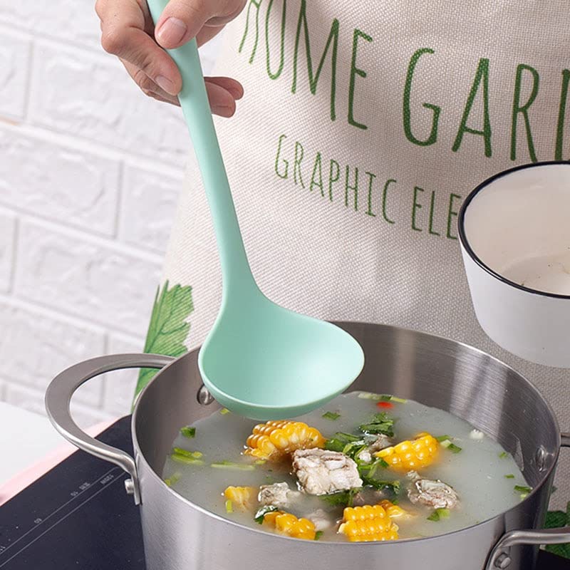 Juego de utensilios de cocina antiadherentes de 5 piezas con cuchara, espátula y cucharón para cocinar y hornear