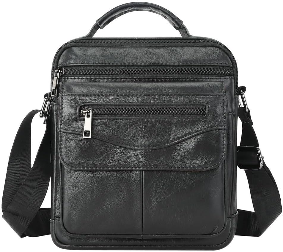Leather Men's Bag Shoulder Cowhide Satchel Casual Crossbody