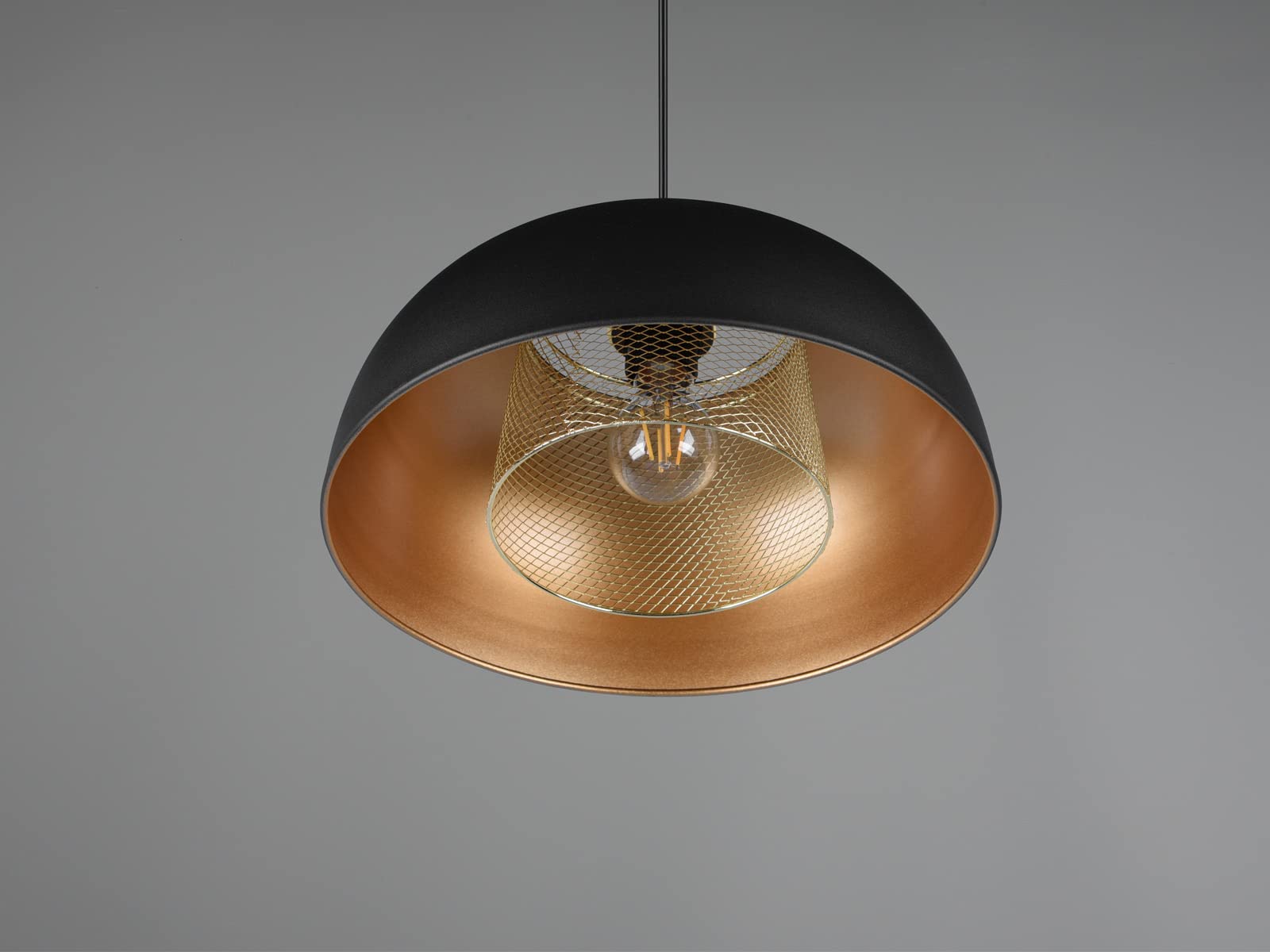meineWunschleuchte LED Pendelleuchte einflammig Küchenlampe Schwarz Gold