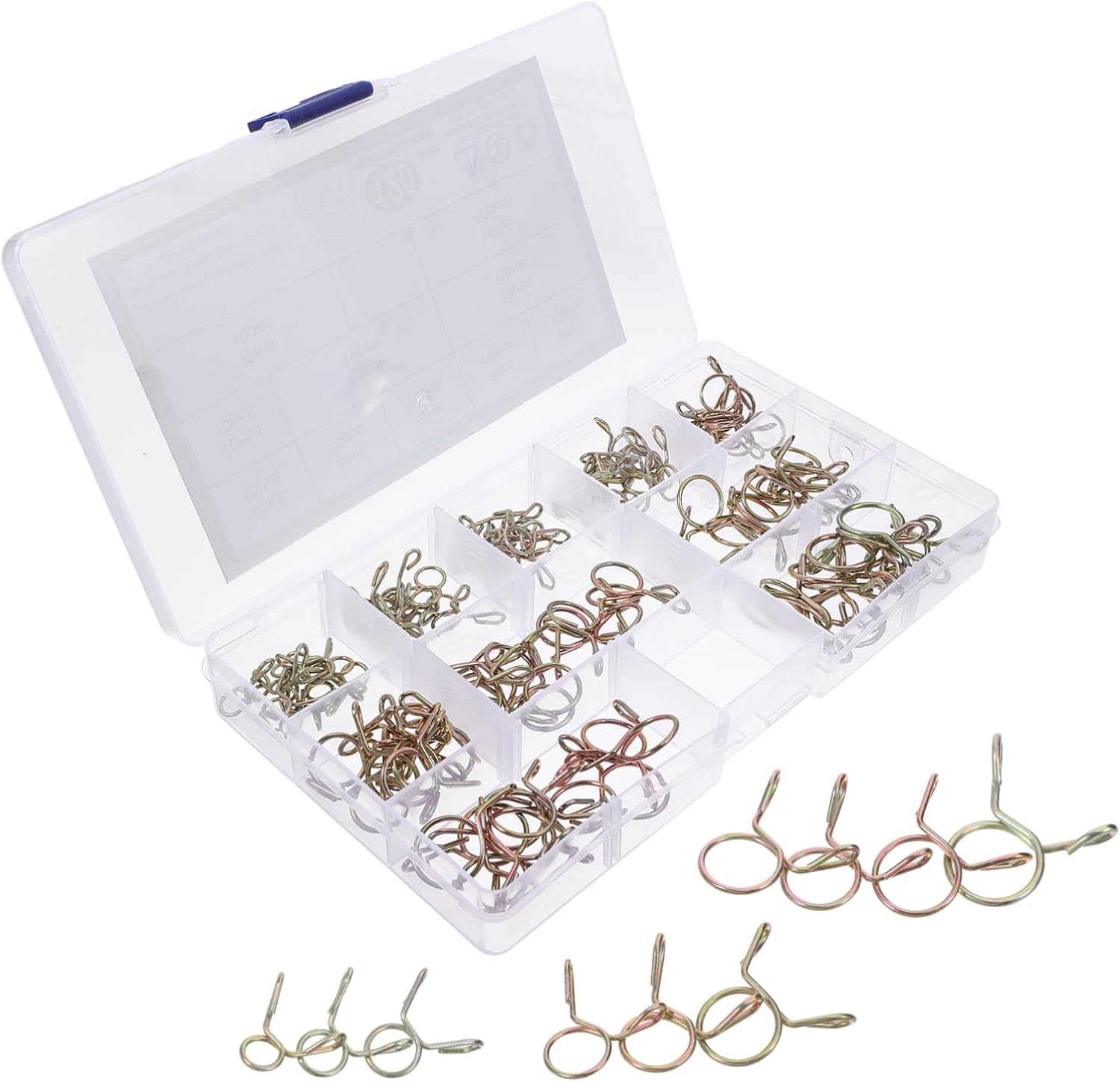 MAGICLULU 120pcs Heavy Duty Hose Clips Spring Clamps for Tubing Water and Fluid Line Fasteners Versatile Hose Fixing for Automotive Applications