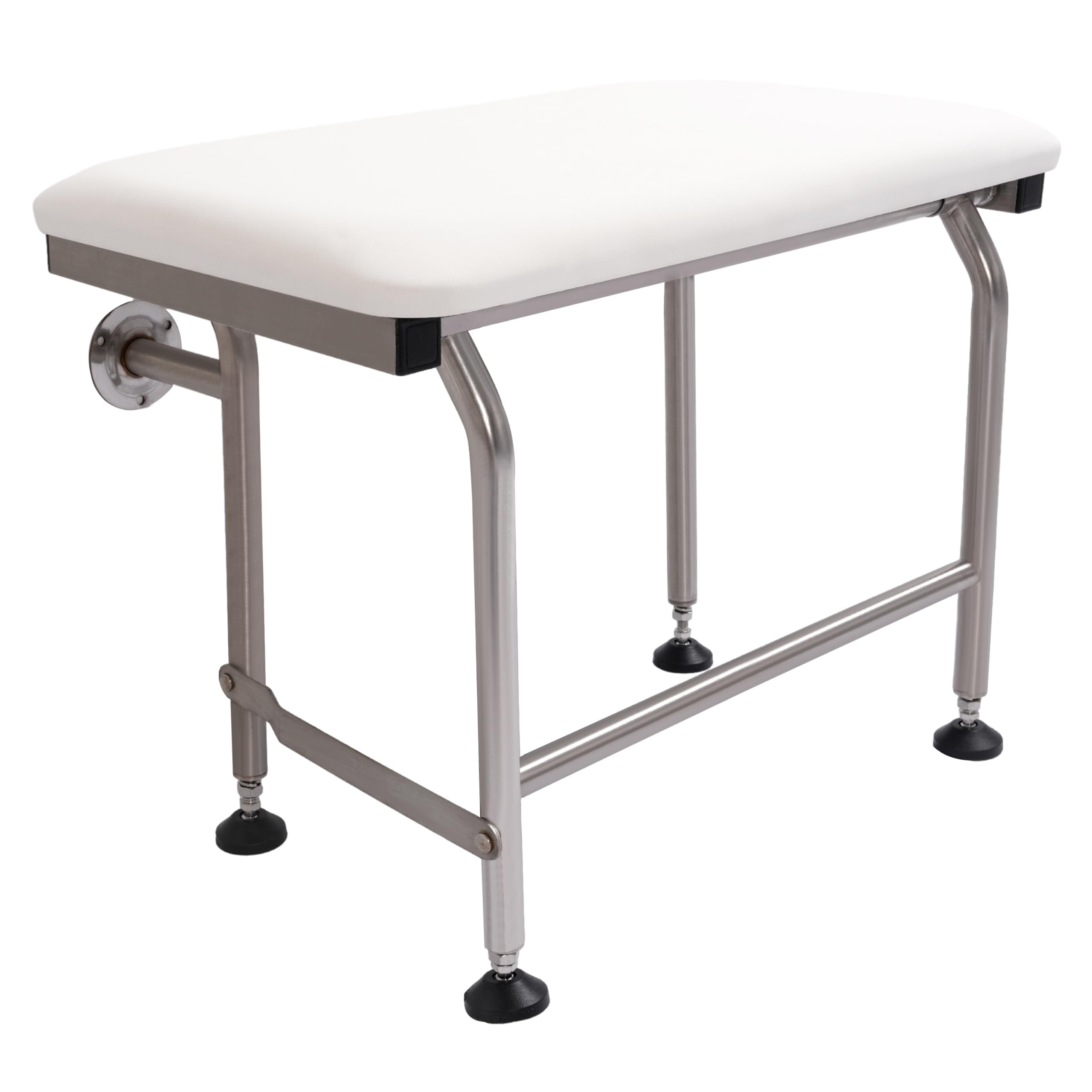 ECOTRIC 600LBS Shower Seat - 304 Stainless Steel Bath Bench with Space-Saving Adjustable Folding Design for Elderly, Disabled & Pregnant Women