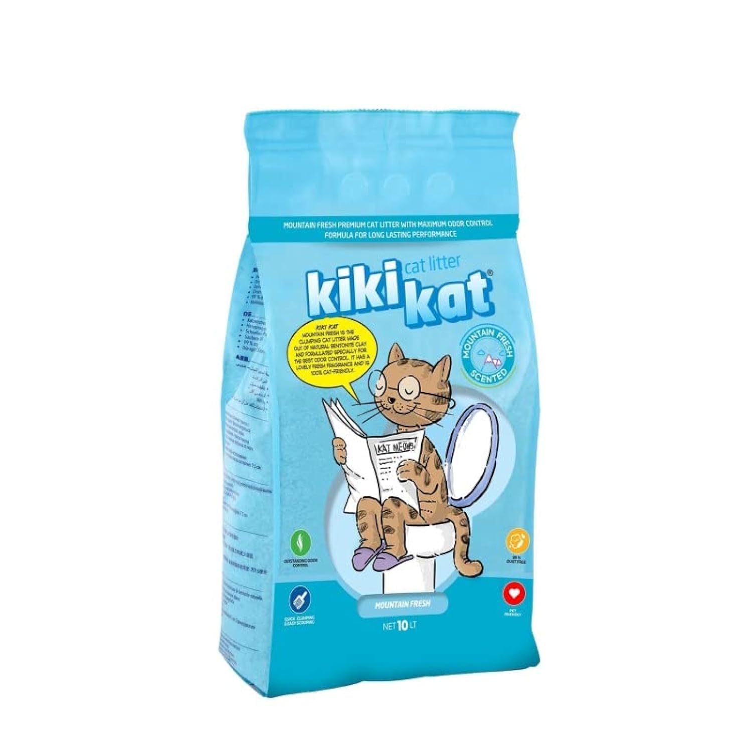 Kiki Kat White Bentonite Clumping Cat Litter –Mountain Fresh-10 L (8.7 Kg)