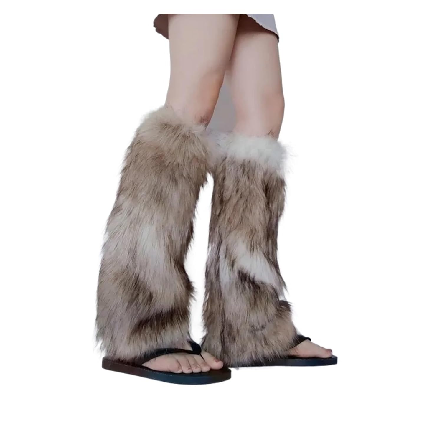 Fuzzy Leg Warmers Winter Leg Socks Vintage Warmers Warm Furry Boots Cover Knee High Sock Leggings