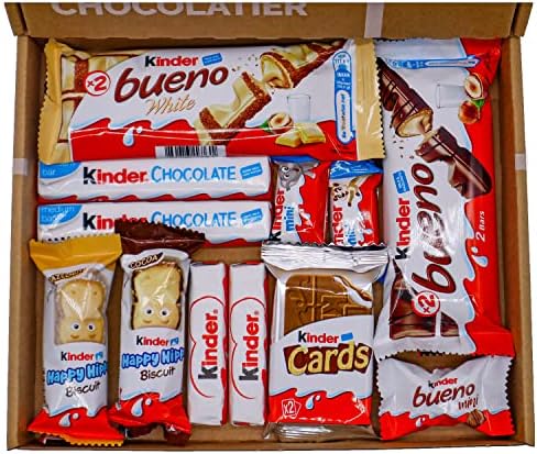 Kinder Bueno Hamper Box with White Chocolate and Kinder Card, Perfect Large Variety Premium Selection Box for Last Minute Gifts and Birthdays for Both Him and Her (Medium Gift Box)