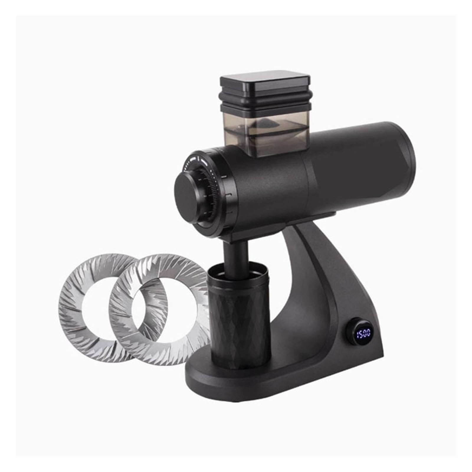 Máquina de moler Molinillo de café eléctrico 250 W con cuchillas planas acero inoxidable 60 mm y muelas cónicas(Nero)