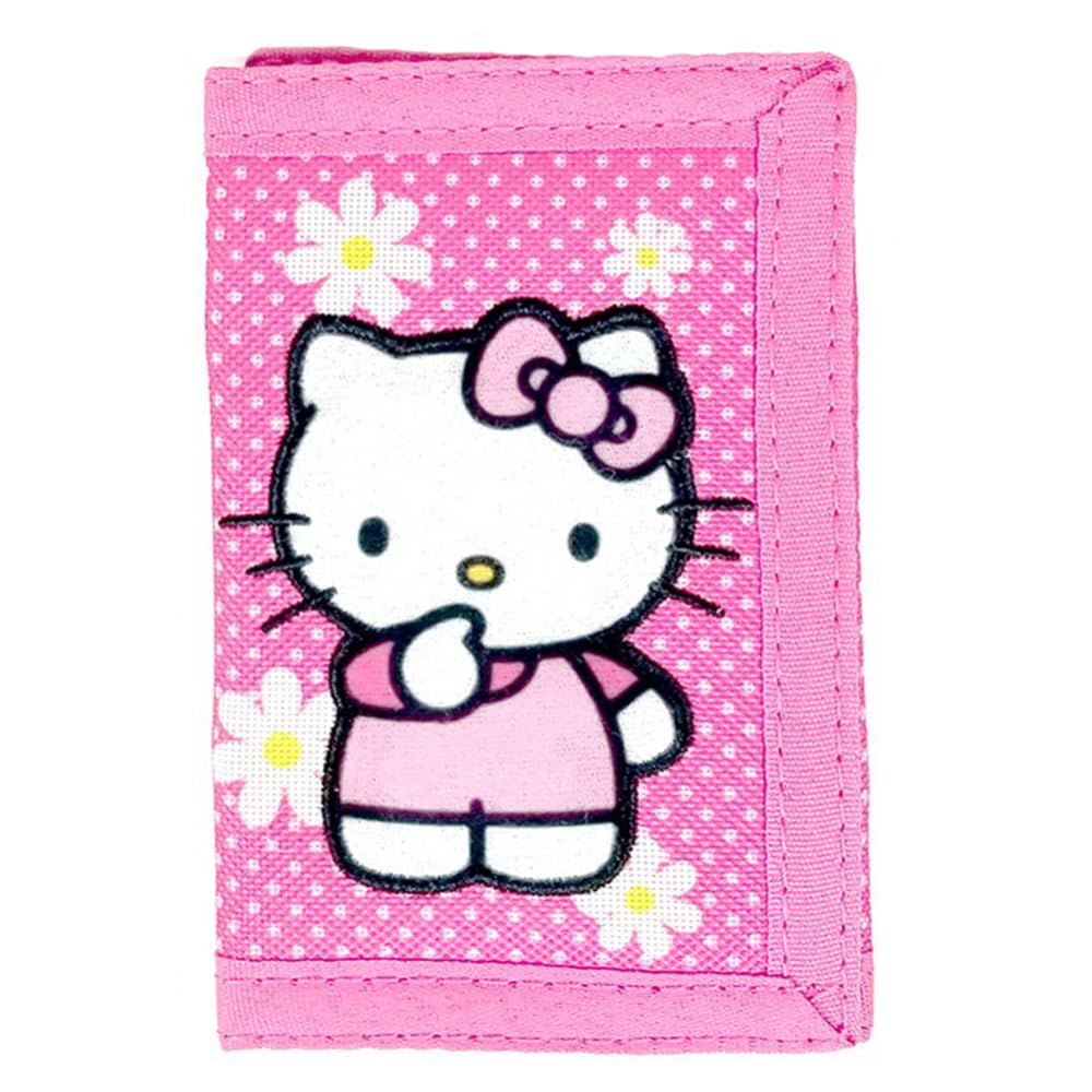 Amazon | ハローキティ 水玉模様 花柄 三つ折り財布, ピンク, 財布