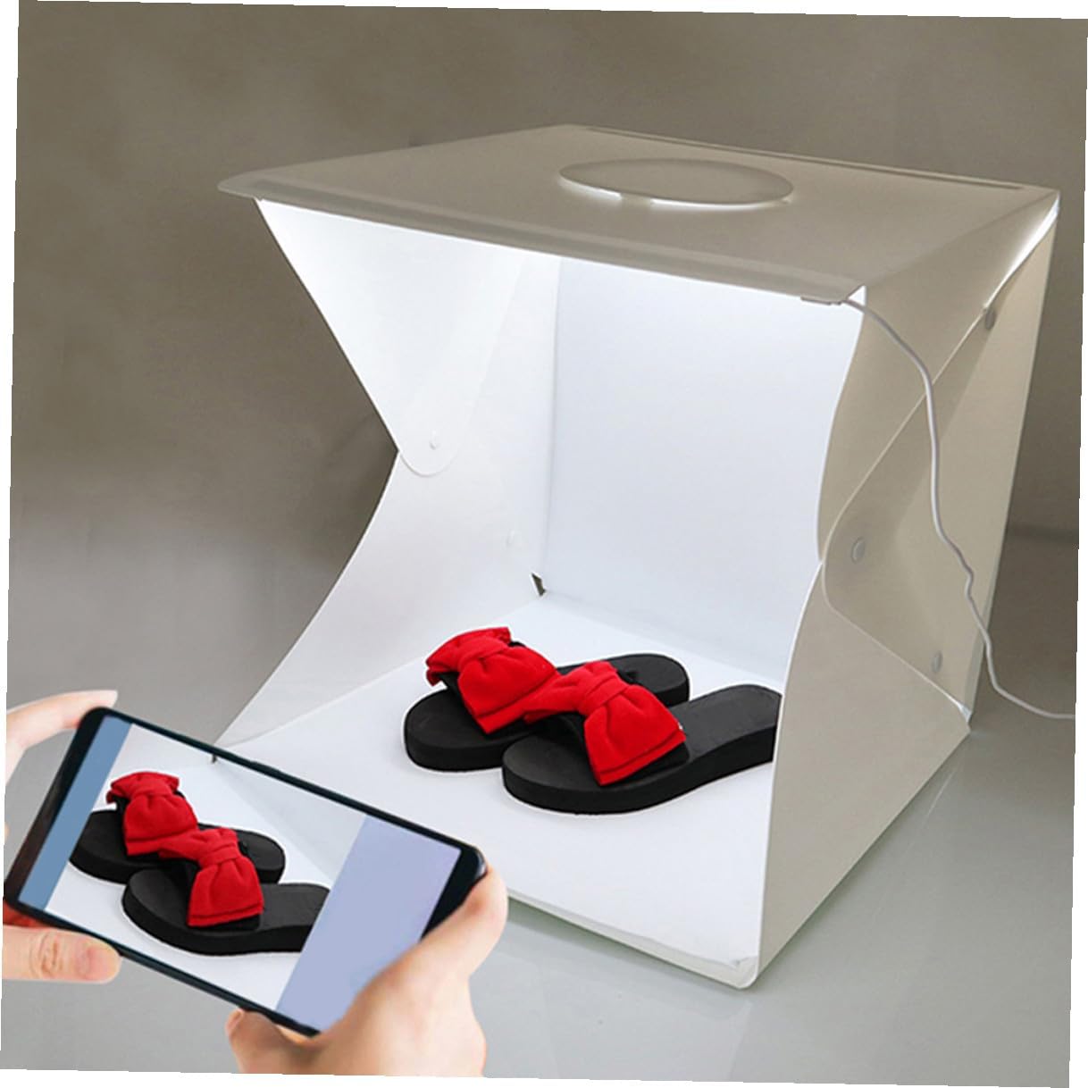 Portable Foldable LED Light Box Photography Tent with Black and White Backdrops, 30cm Photo Studio Light Tent for Small Business Product Photography