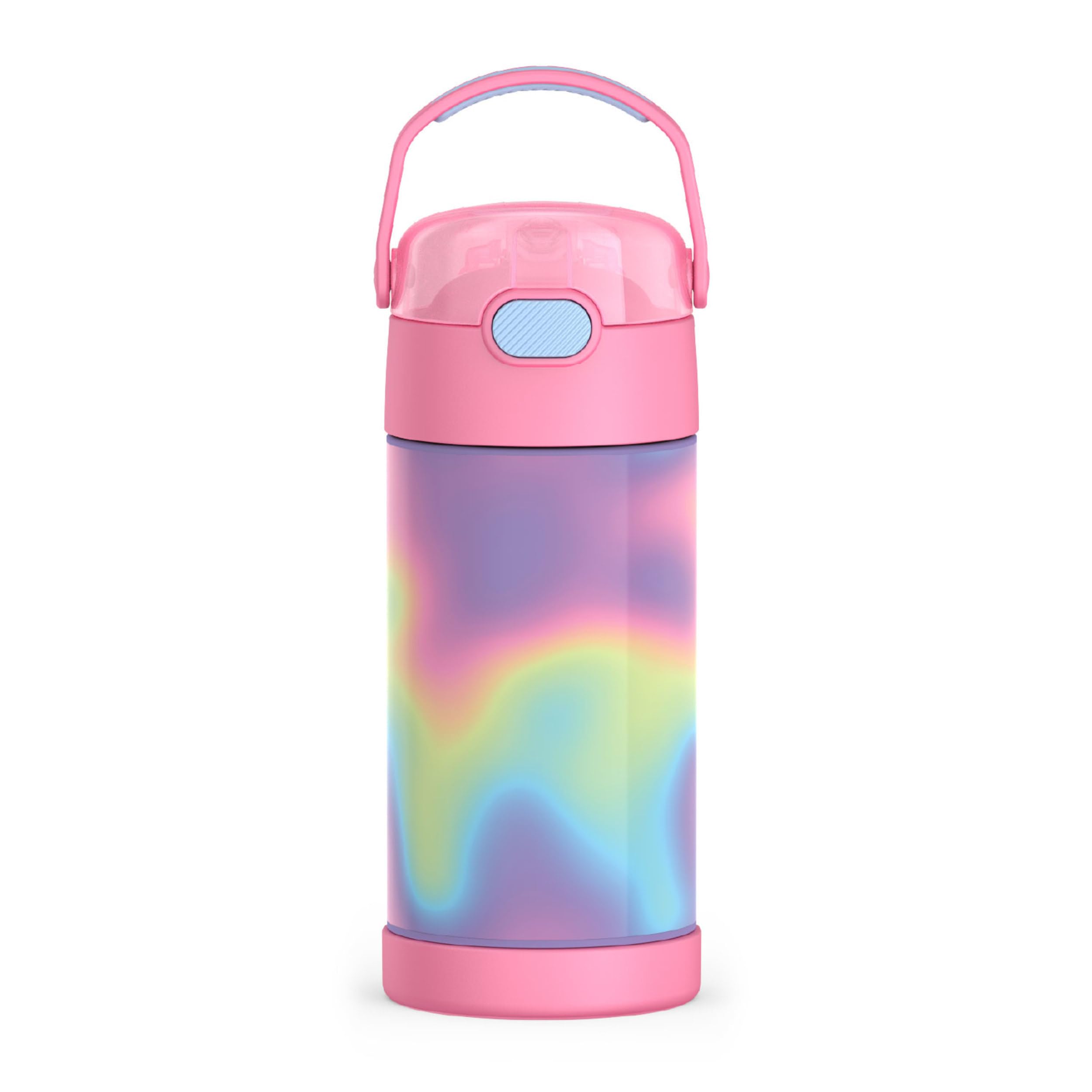 THERMOS FUNTAINER Water Bottle with Straw, 12oz, Rainbow Cloud | Kids Stainless Steel Insulated Water Bottle, Keeps Drinks Cold Longer for School & Play, BPA-Free