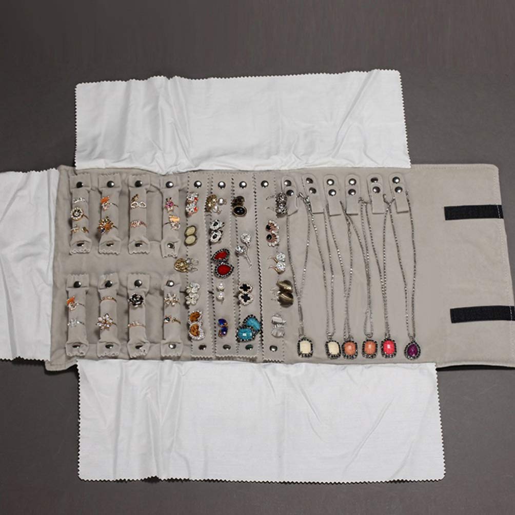 Holibanna Para Joyeria Rollo de Joyería de Organizador de de Almacenamiento de Pendientes Portátiles de Collar de de Joyería para Pulseras Anillos Broches Muestrario Cadena