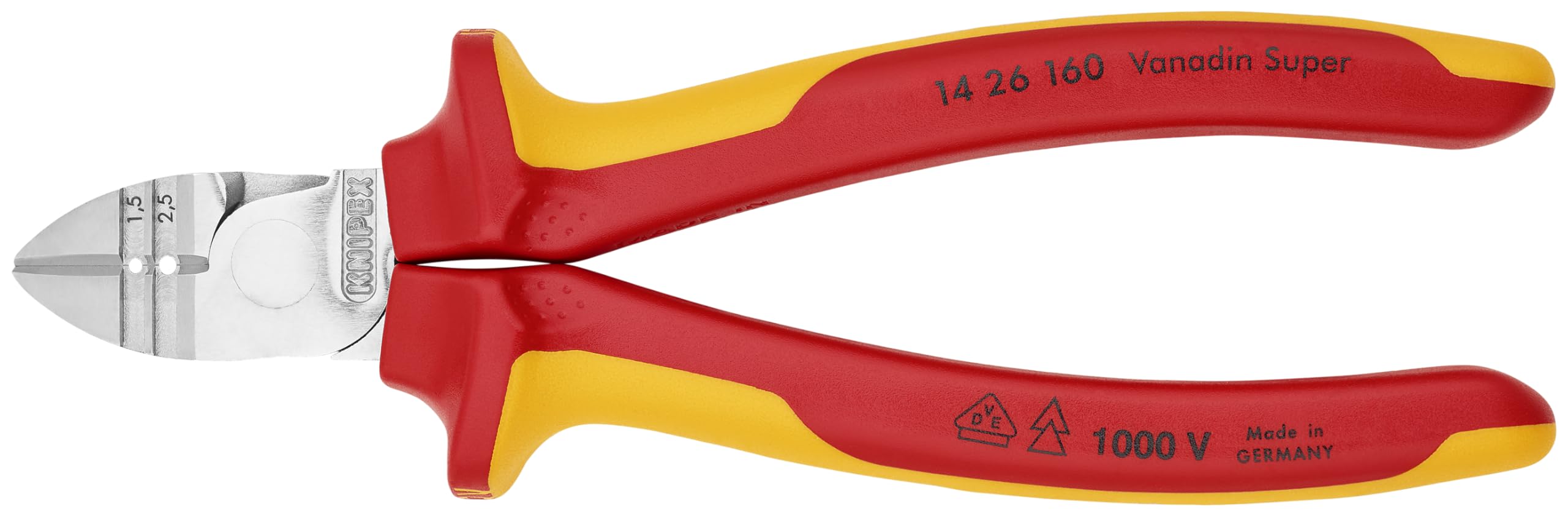 KNIPEX Alicate de corte diagonal com decapador - 1000 V isolado