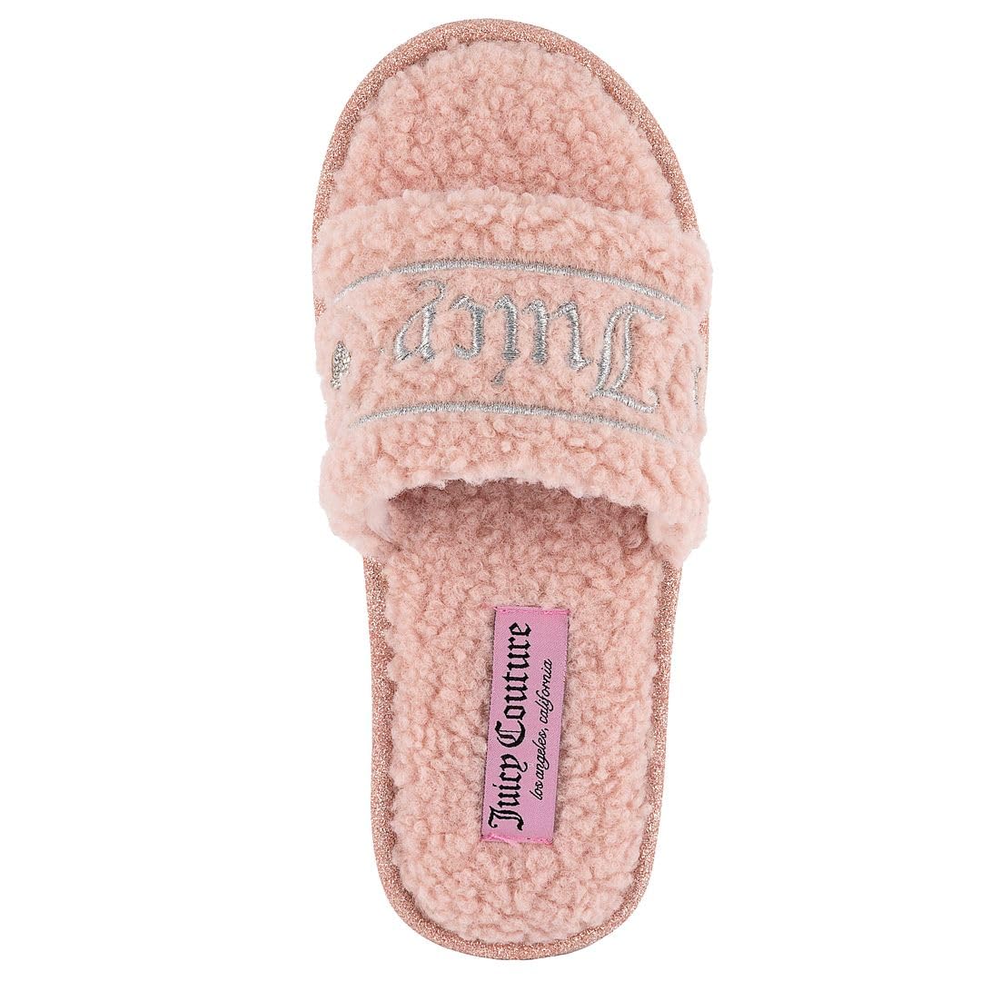 Juicy Couture Women's Slide Slipper Sandals With Faux Fur