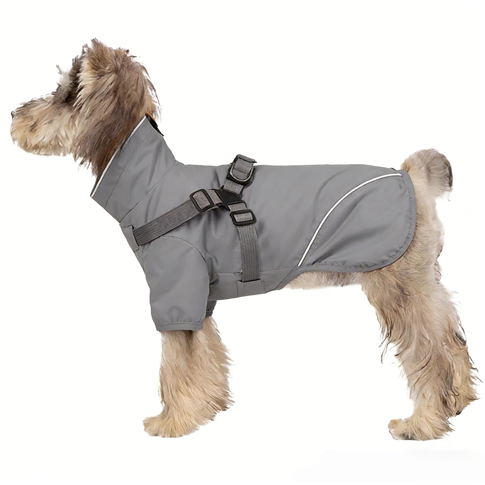 Manteau de pluie chien avec harnais réglable contre le vent et la visibilité