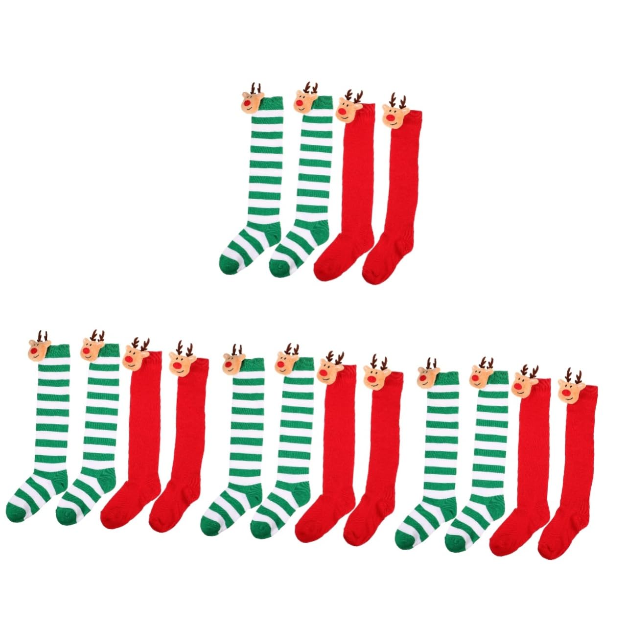 Cabilock 8paare Weihnachtsstrümpfe Lustige Cartoon-socken Für Feiertage Geschenkidee Für Junge Mädchen Rentier- Gemütliche Und Strapazierfähige Designs Für Festliche Anlässe