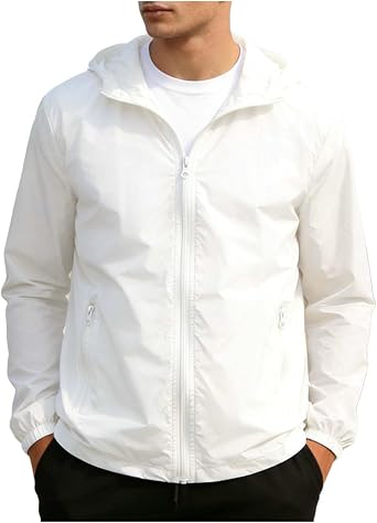 Sun Hoodie Mens Ultralight Long Sleeve Jacket with Zipper Pocket UV Protection Sunshade Hoodies Outdoors Fishing Coat