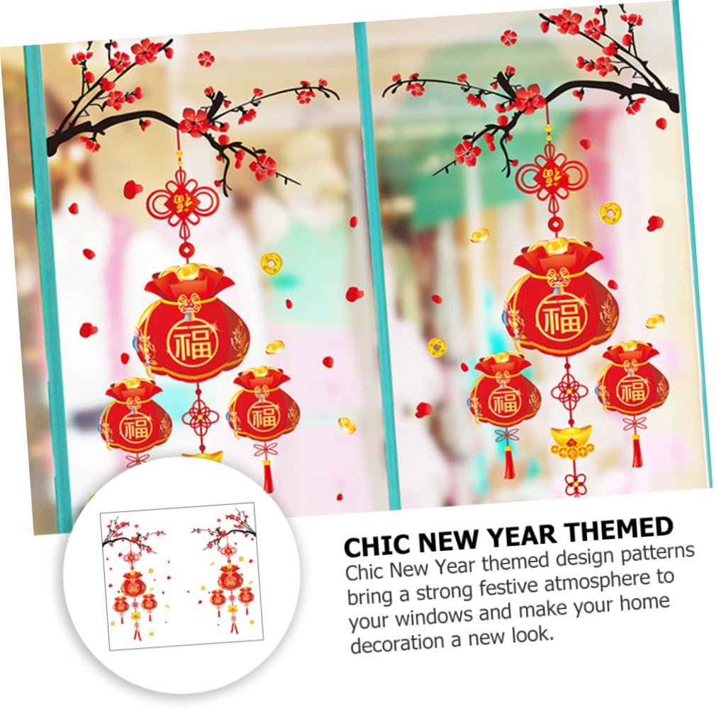 Levemolo 3sätze Fensterdeko Neujahrs Wandaufkleber Frühlingsfest Fenstersticker Selbstklebende Dekoration Für Glas Glücksbringer Für Chinesisches Neujahr Teiliges