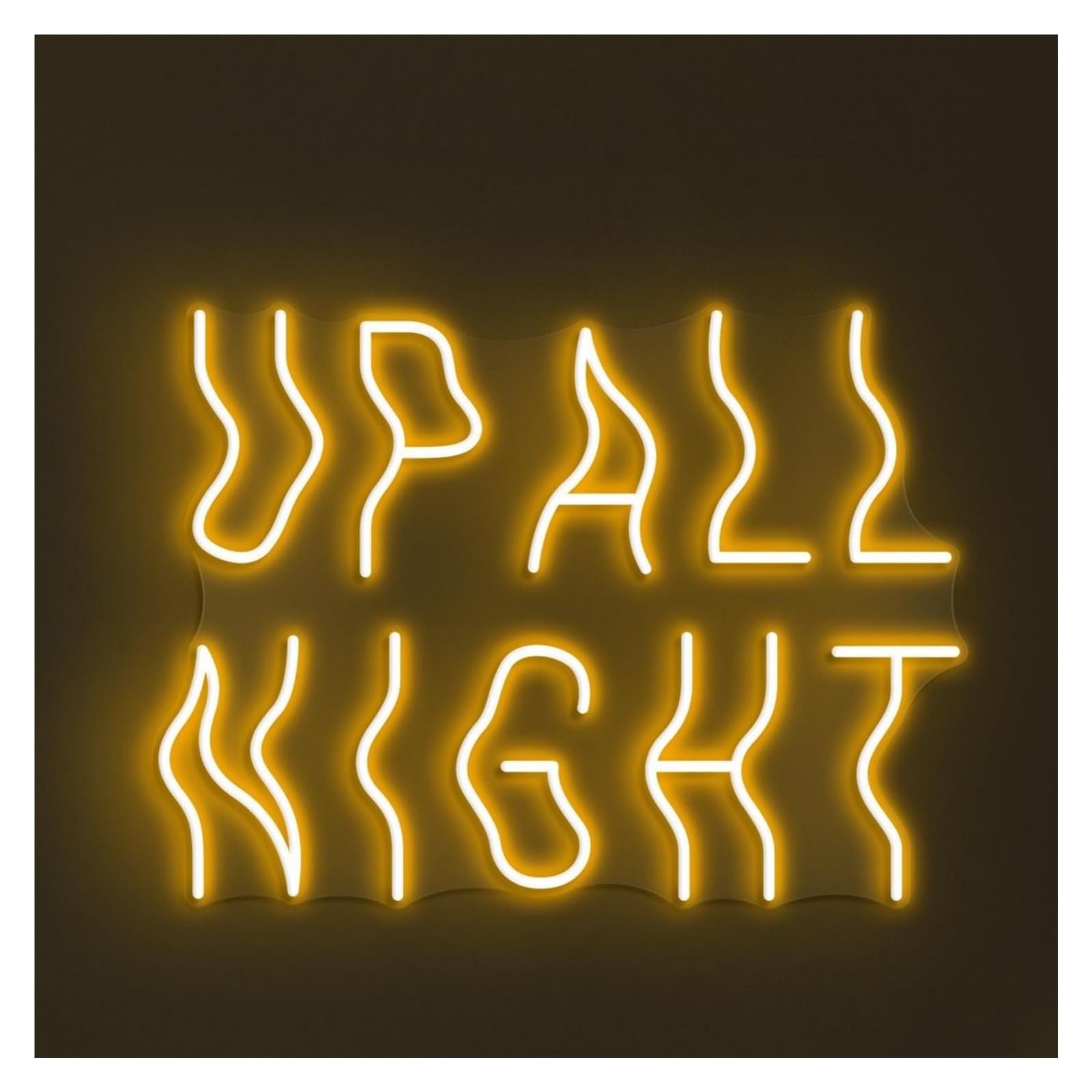 Décor Mural Lumière Enseigne Lumineuse Néon UP All Night Faite Main, Idéale Pour Décorer Une Chambre De Gamer Luminosité Réglable 46cm