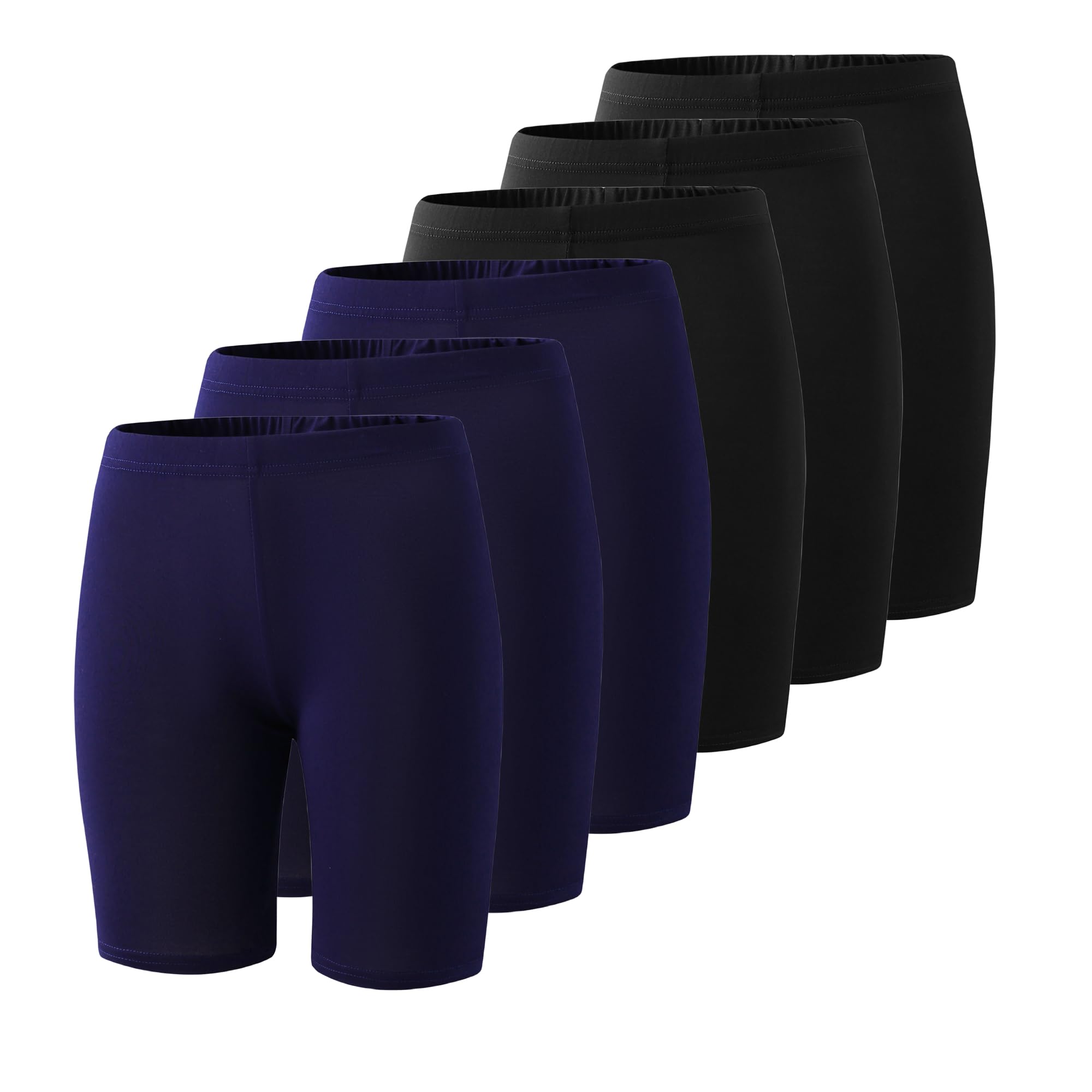 Deuerr 6-Pack Girls' Compression Spandex Shorts for 4-12Years | Athletic Wear for Gym, Dance, Yoga, Volleyball & Bike Riding