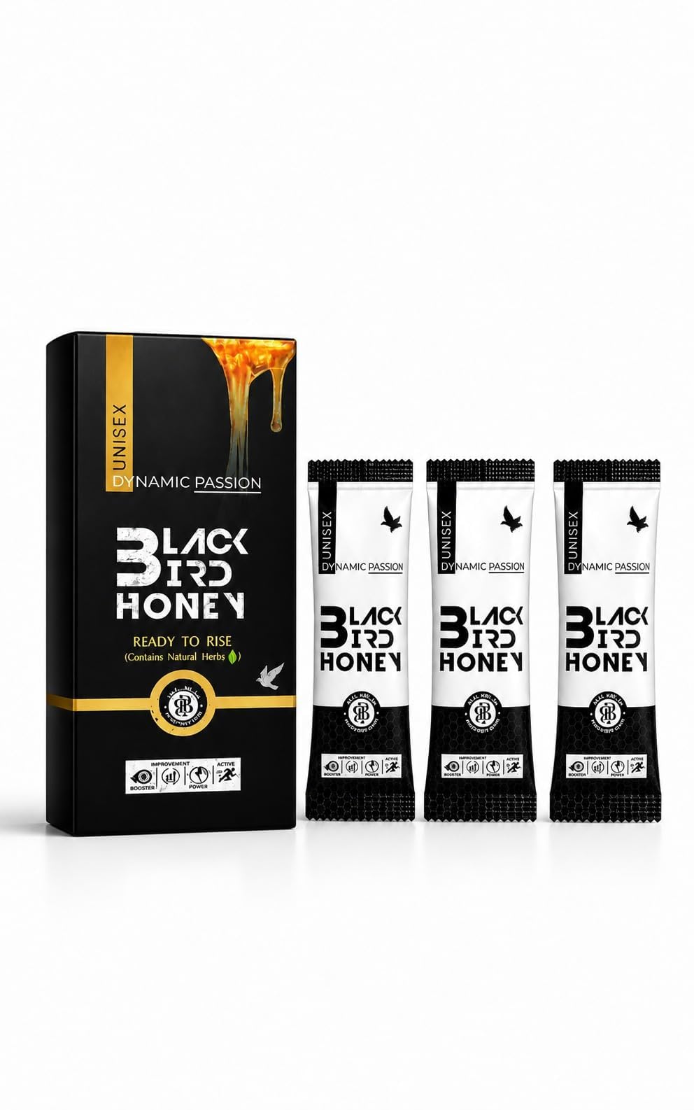 Blackbird Honey Herbal Honey Sachets 10g Pack of 3 | Premium Infused Honey Blend | Natural Energy Booster | Supports Stamina & Active Living-image-29