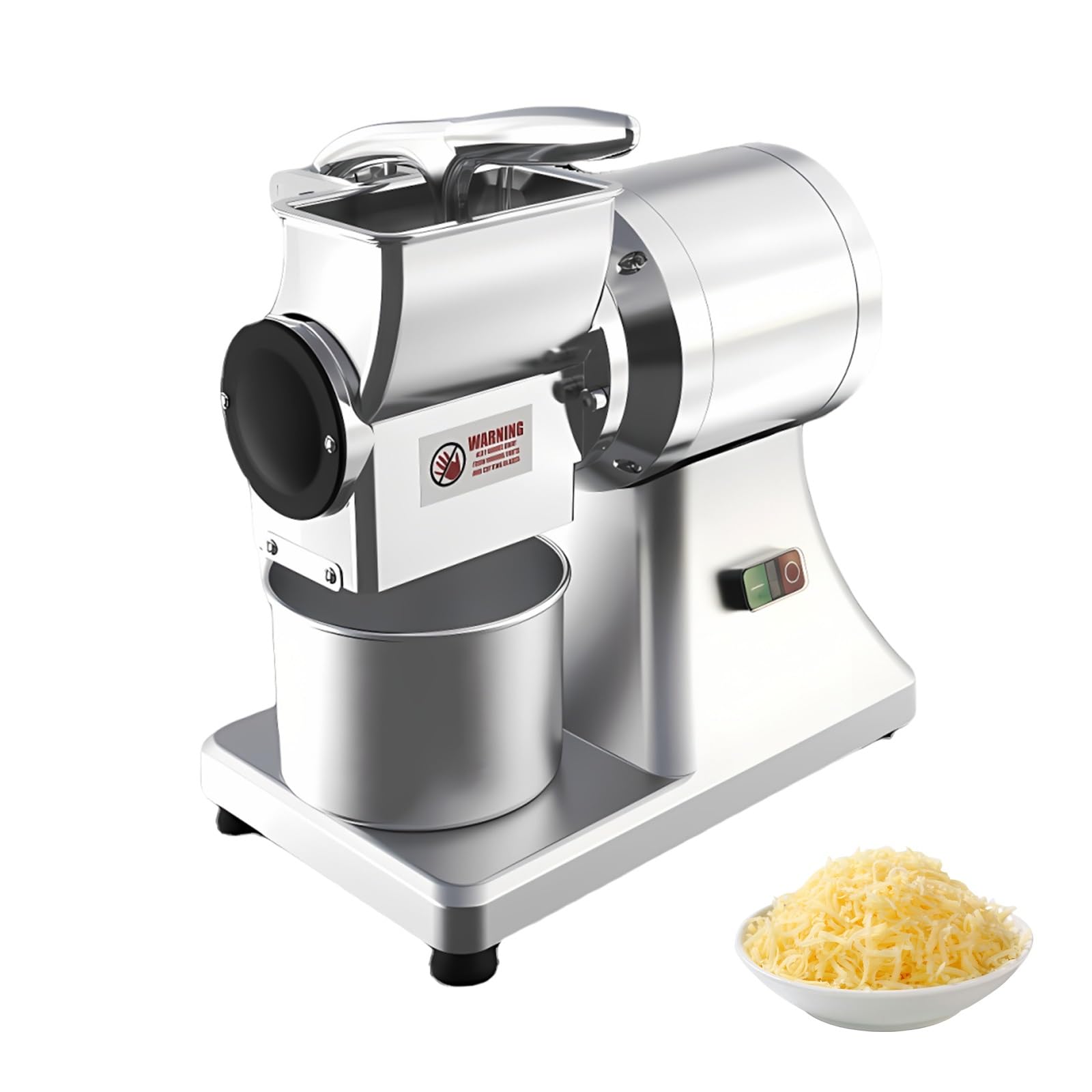 Molino de Parmesano Eléctrico 0.75HP, Picadora Profesional | Rallador Inox de Mostrador con Interruptor de Seguridad & Tambor Desmontable para Hostelería, Pizzería & Cocina