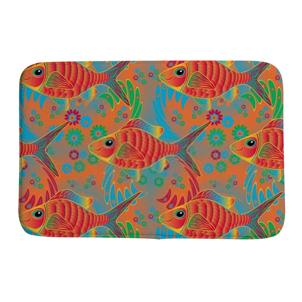 Tapis de bain antidérapant poissons Ruchen 91x61 cm