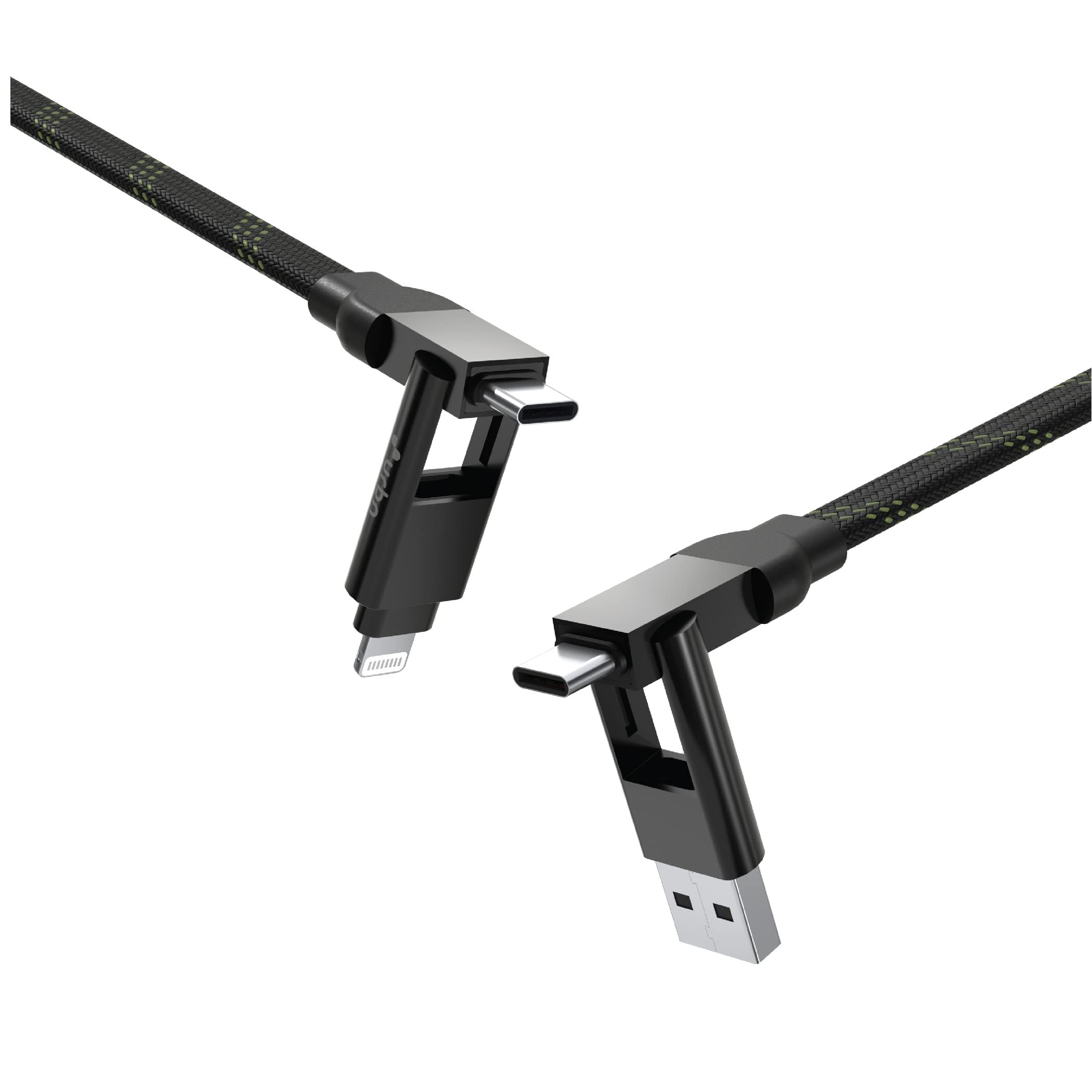 URBN 4 in 1 Quad Cable | 100W PD | Apple MFi Certified Type C to Lightning|USB to LTG|Type C to C|Flat Cable|Made for Mobiles & Laptops|Charge Macbook & other supported devices - 1 Feet (Camo) (B0B4JH1CWD) Amazon Price History, Amazon Price Tracker