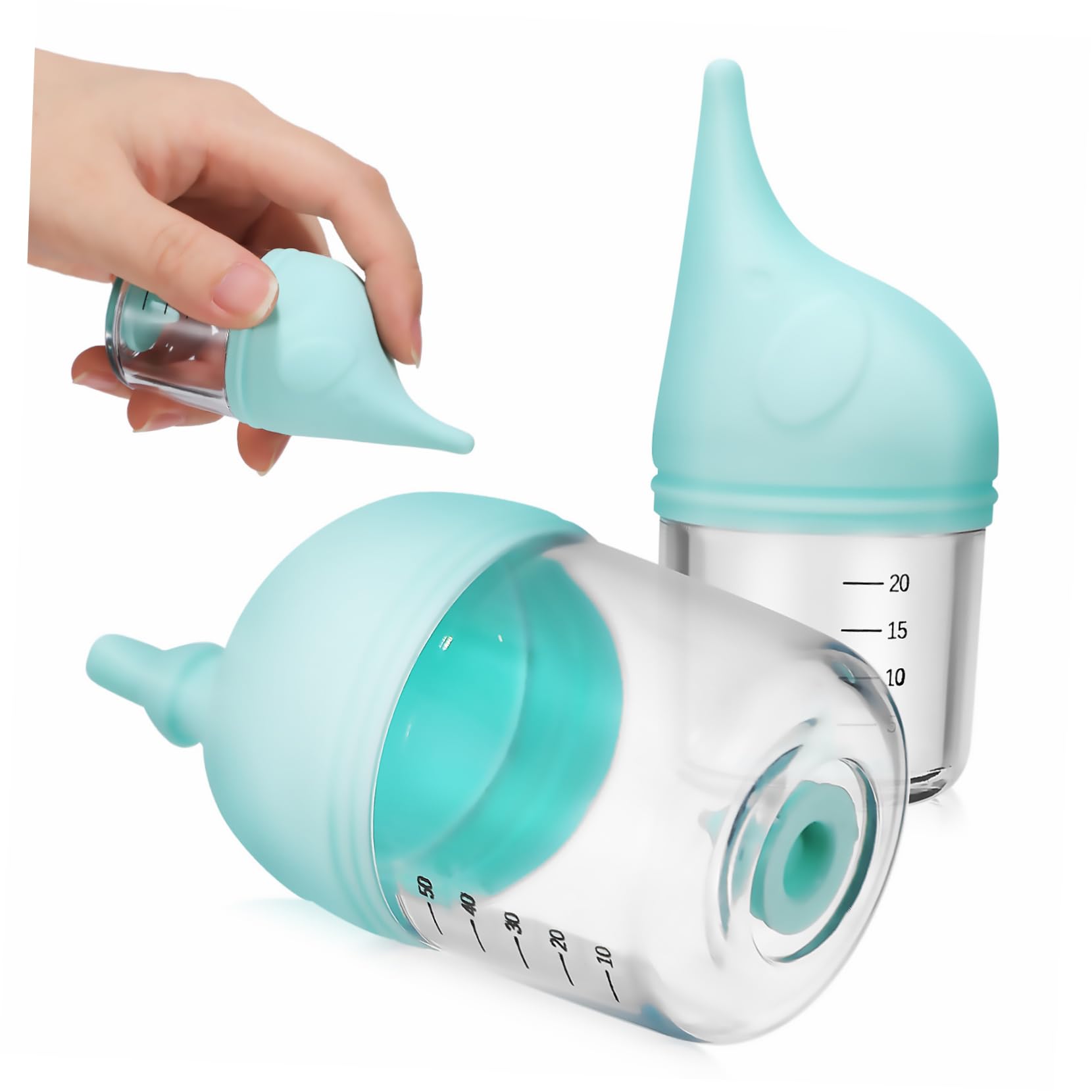 ifundom 2pcs Pet Nursing Bottles for Kittens Puppies Choke Design Soft Nipples Leak Sealing Stylish Elephant Shape Essential Pet Feeding Supplies