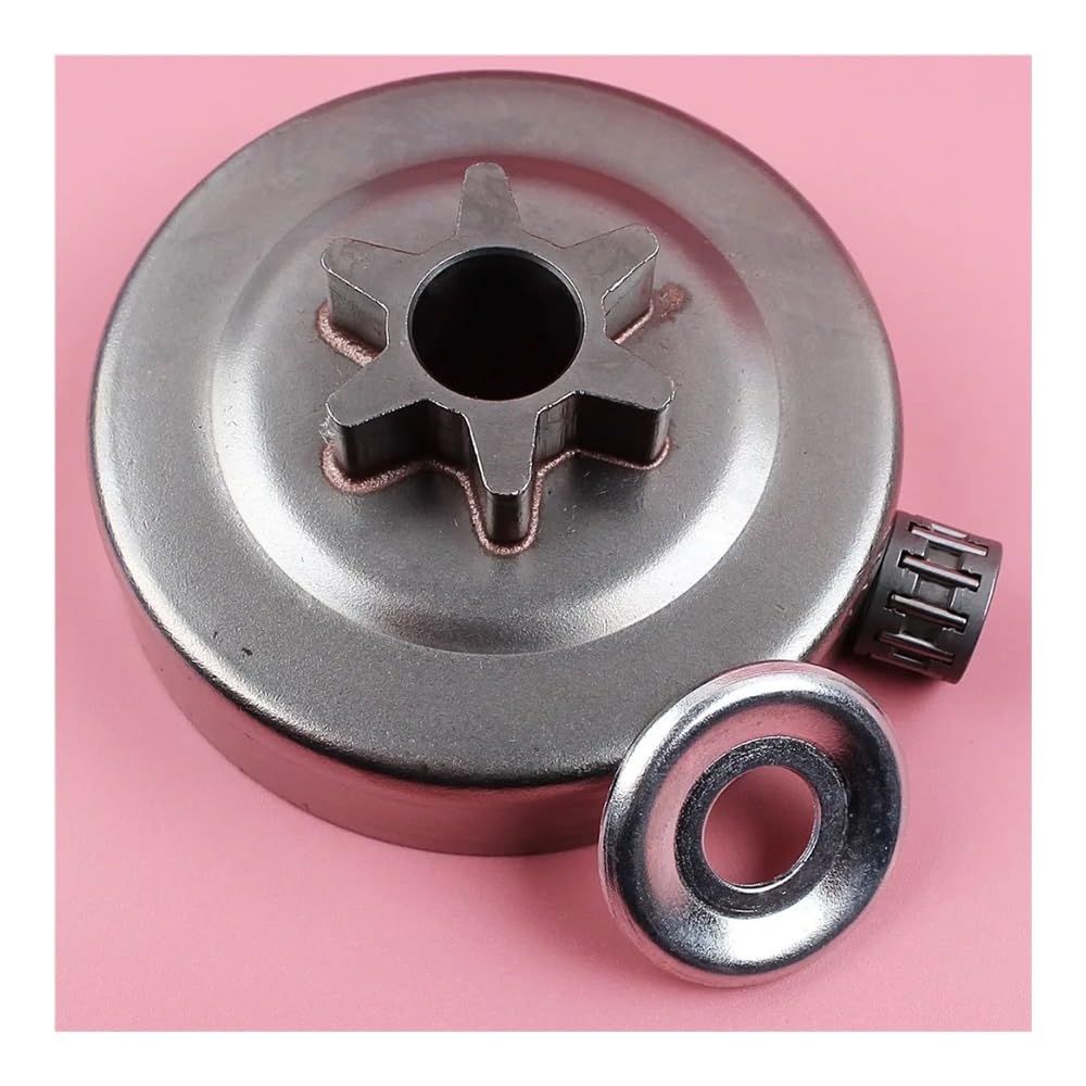 Piñón de Embrague de 6 Dientes de 3/8" for Tambor, Compatible con Motosierra 017, 018, MS170, MS180, 025, MS250, con arandela y cojinete de Agujas. Repuesto for Motosierra.