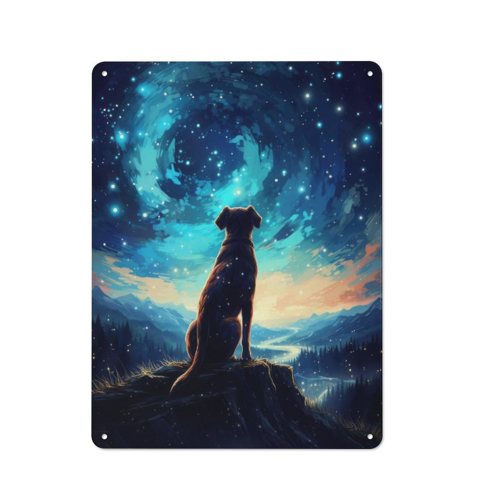 Junmoney Cosmic Dog Retro-Style Metal Plaque 40X30cm For Kitchen Or Home Bar, Gift For Home Bar Enthusiasts During The Christmas Season