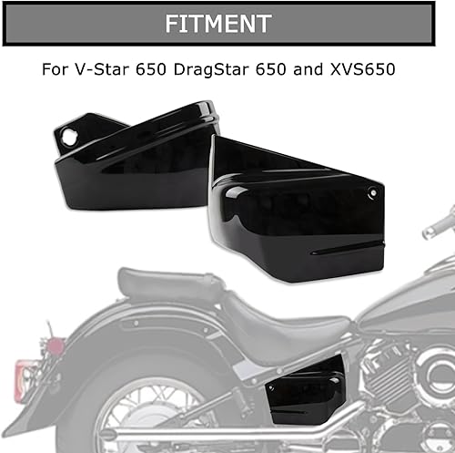 Miniatura 2 de Cubiertas laterales de batería izquierda y derecha para motocicleta V Star 650 All Years V Star 650 Classic Custom y Silverado Negro