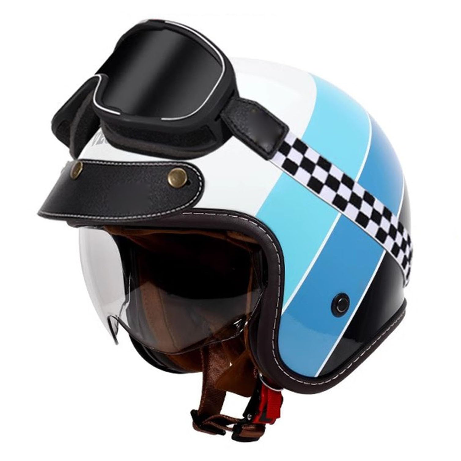 Casco Jet Moto con Visera Solar Casco de Motocicleta Certificado DOTECE Hombres Mujeres Scooter Casco Ciclomotor Casco Ciclomotor Chopper Casco Motocicleta Medio Casco Abierto